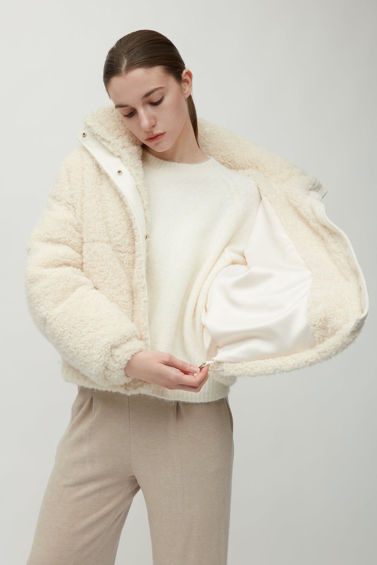 Teddy Bouclé Puffer Jacket