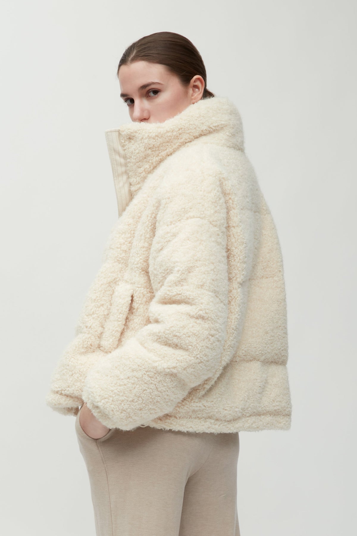 Teddy Bouclé Puffer Jacket
