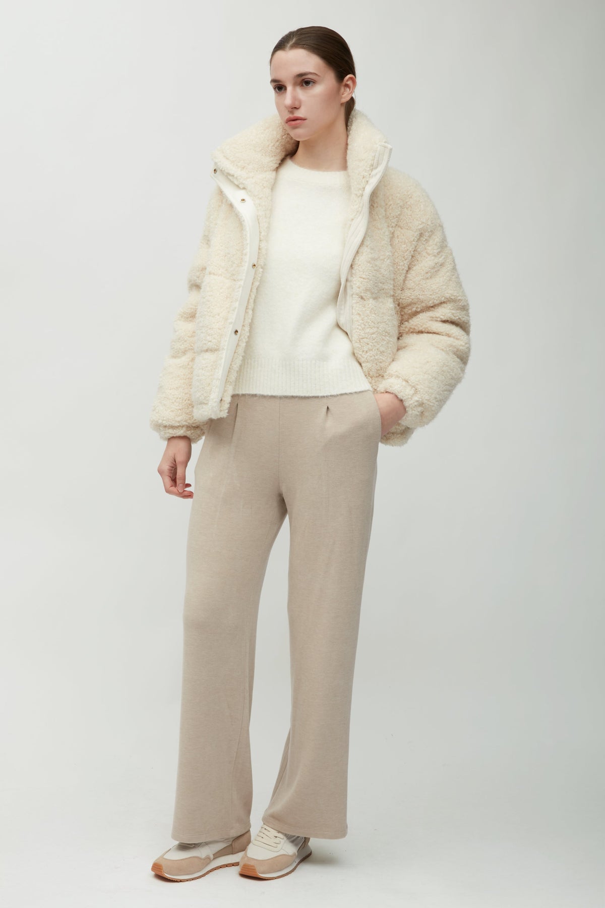 Teddy Bouclé Puffer Jacket