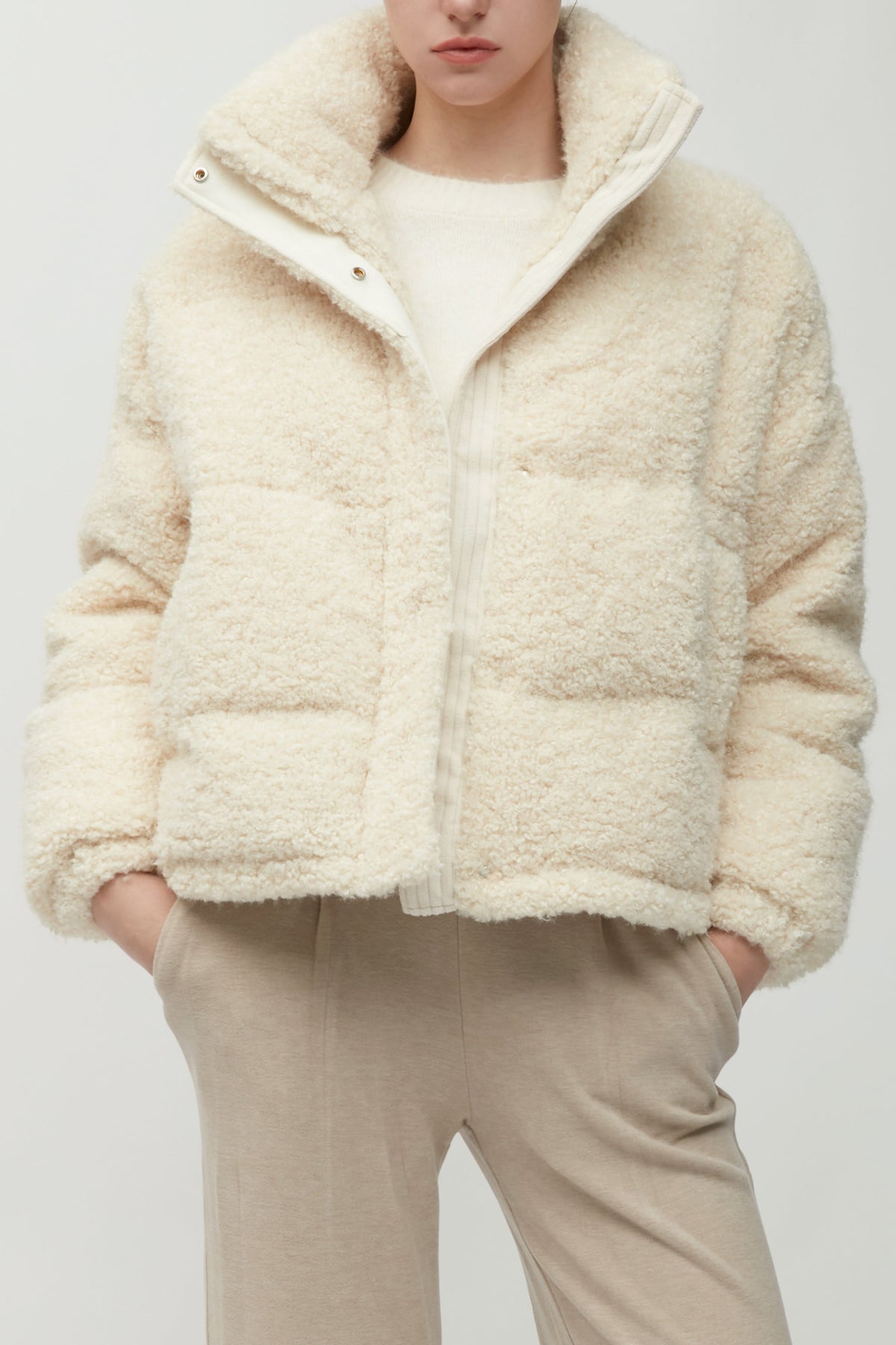 Teddy Bouclé Puffer Jacket