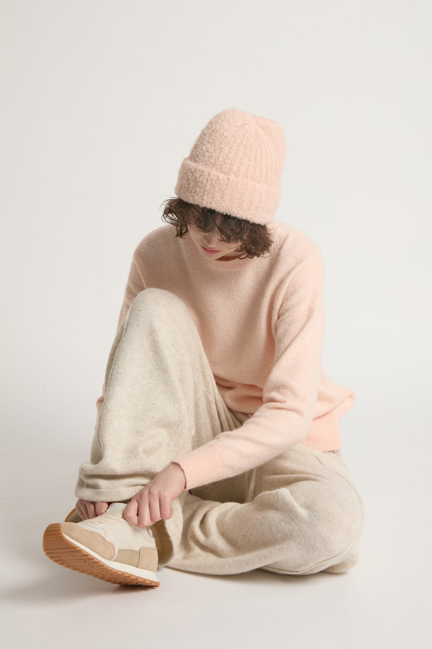 Fuzzy Color Block Beanie