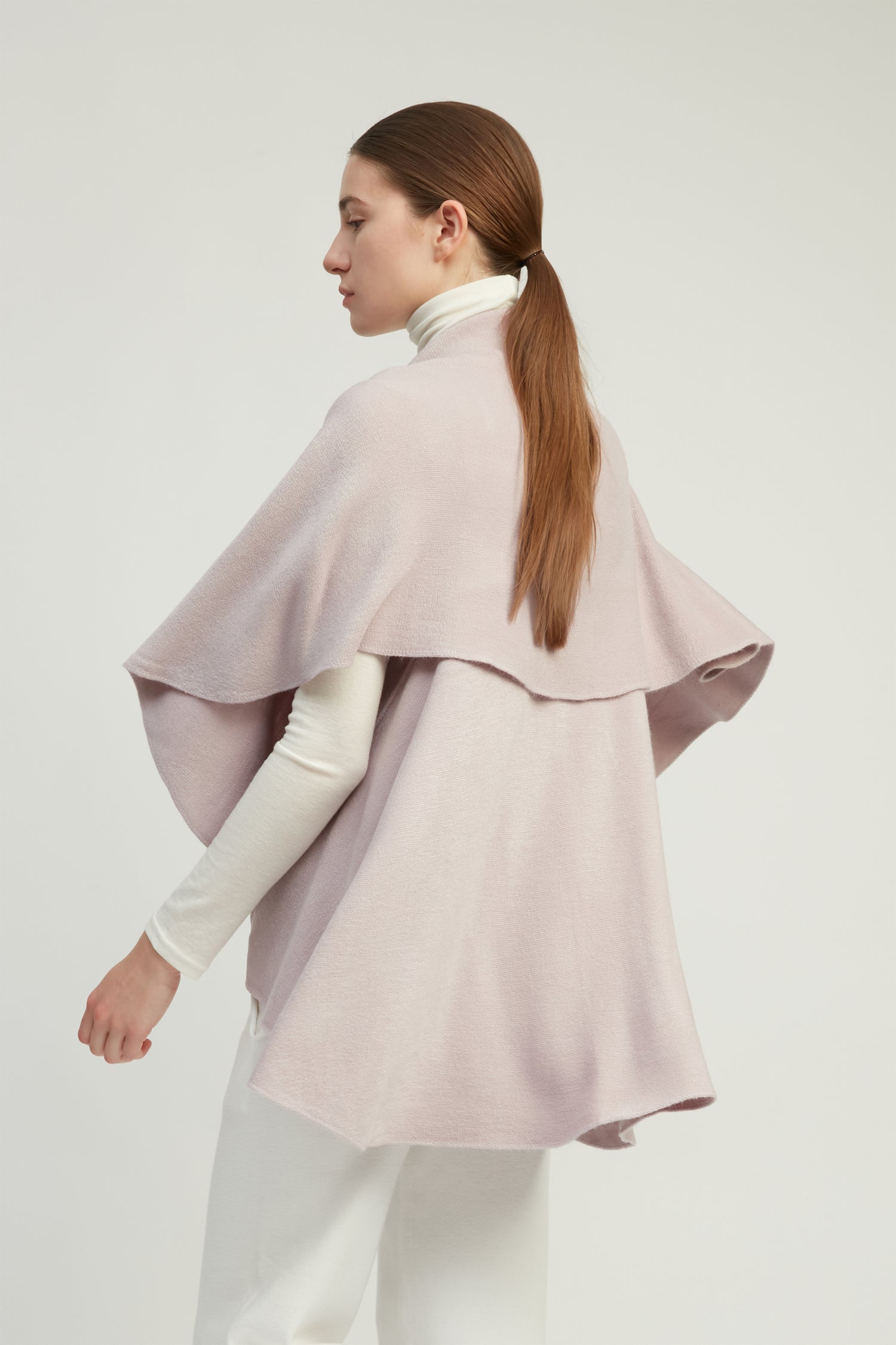 Lavender multi-way shawl vest with lightweight drape for versatile everyday layering – Common Knit