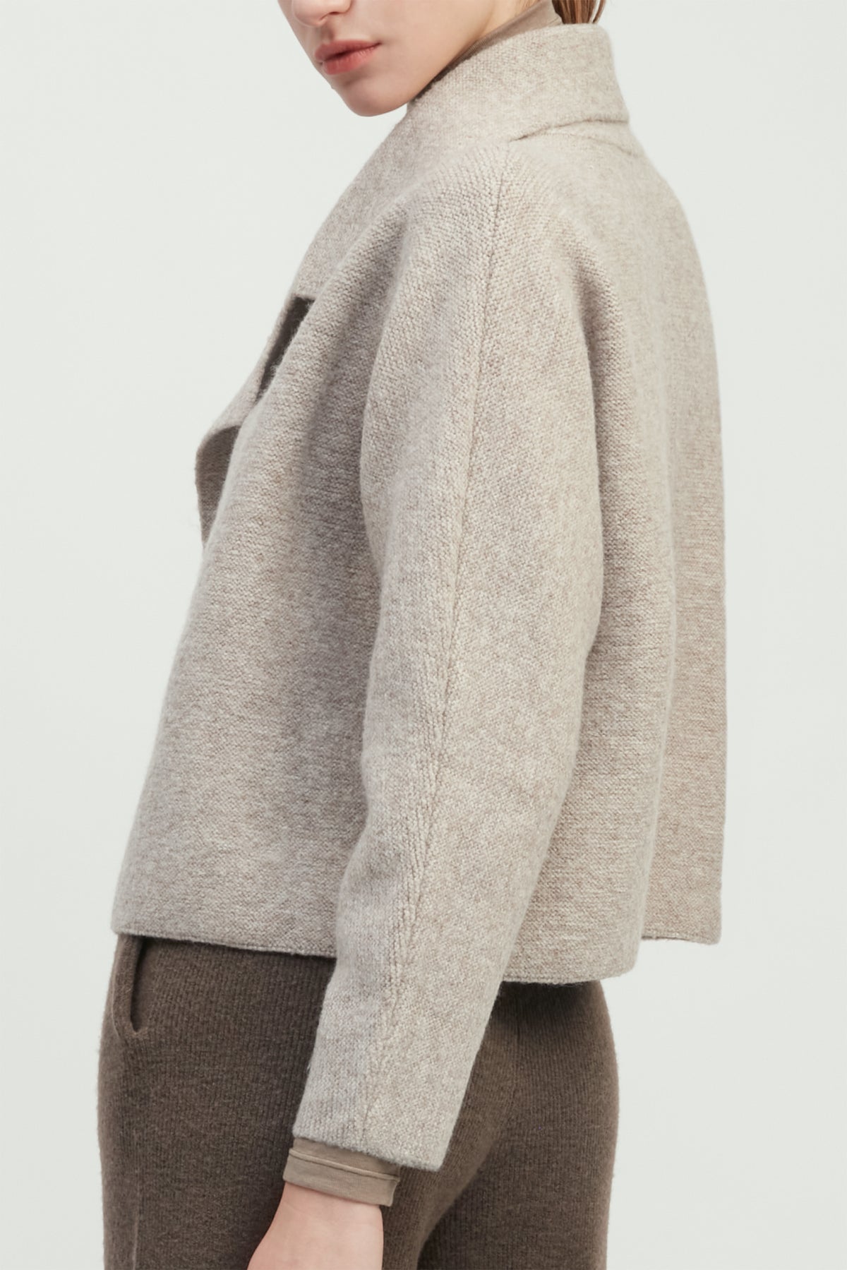 Flap Collar Crop Cardigan