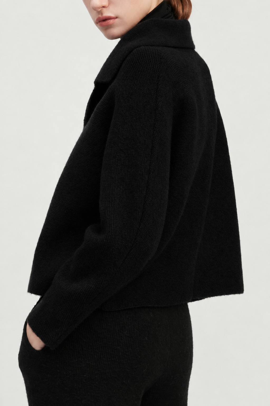 Flap Collar Crop Cardigan