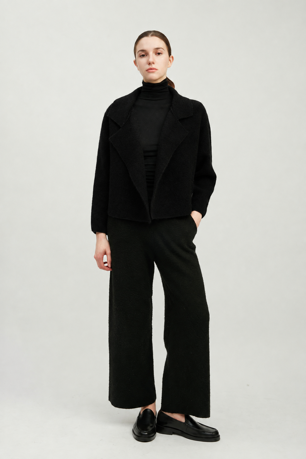 Flap Collar Crop Cardigan