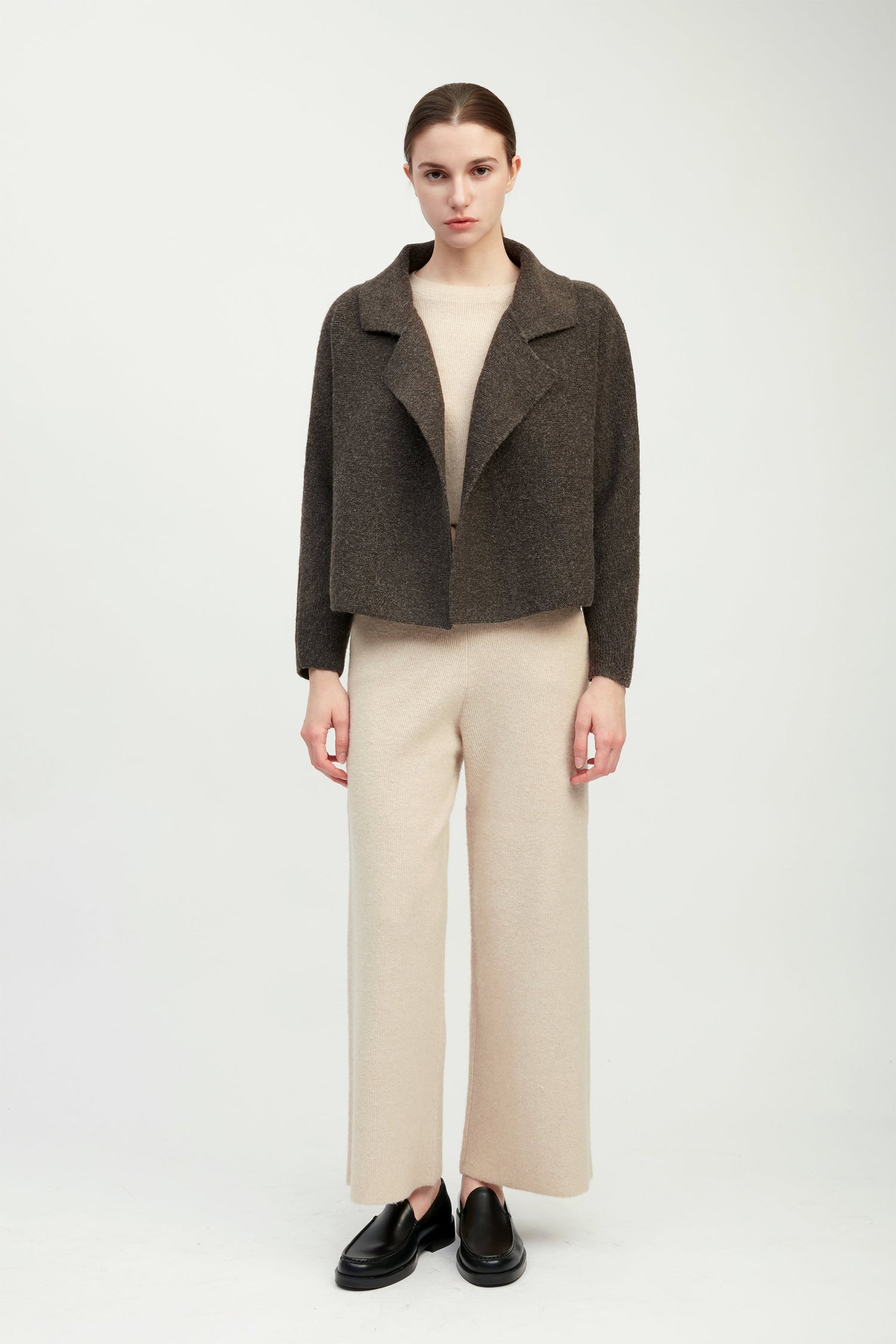 Flap Collar Crop Cardigan