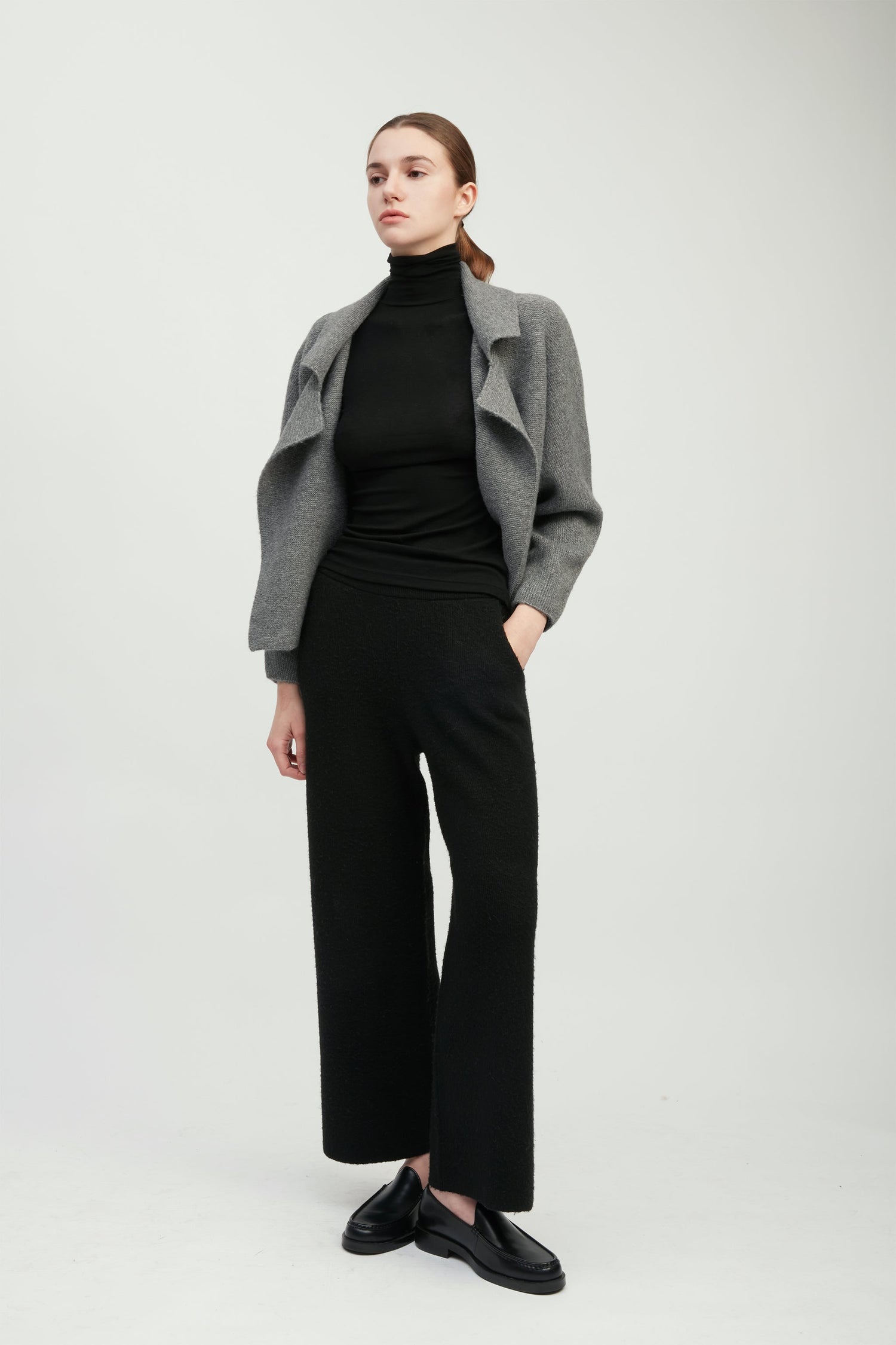 Flap Collar Crop Cardigan