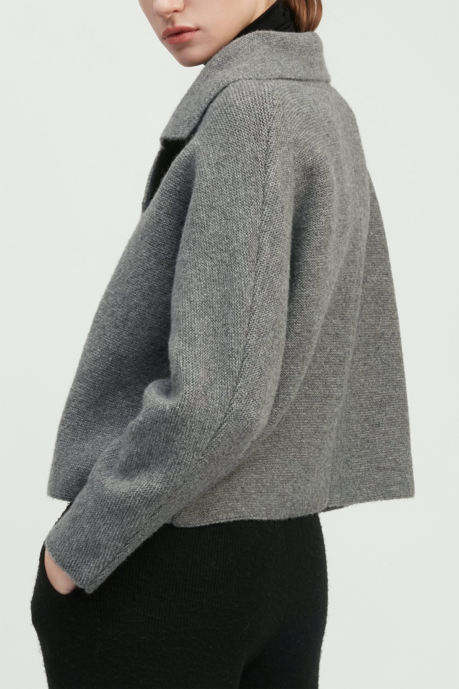 Flap Collar Crop Cardigan