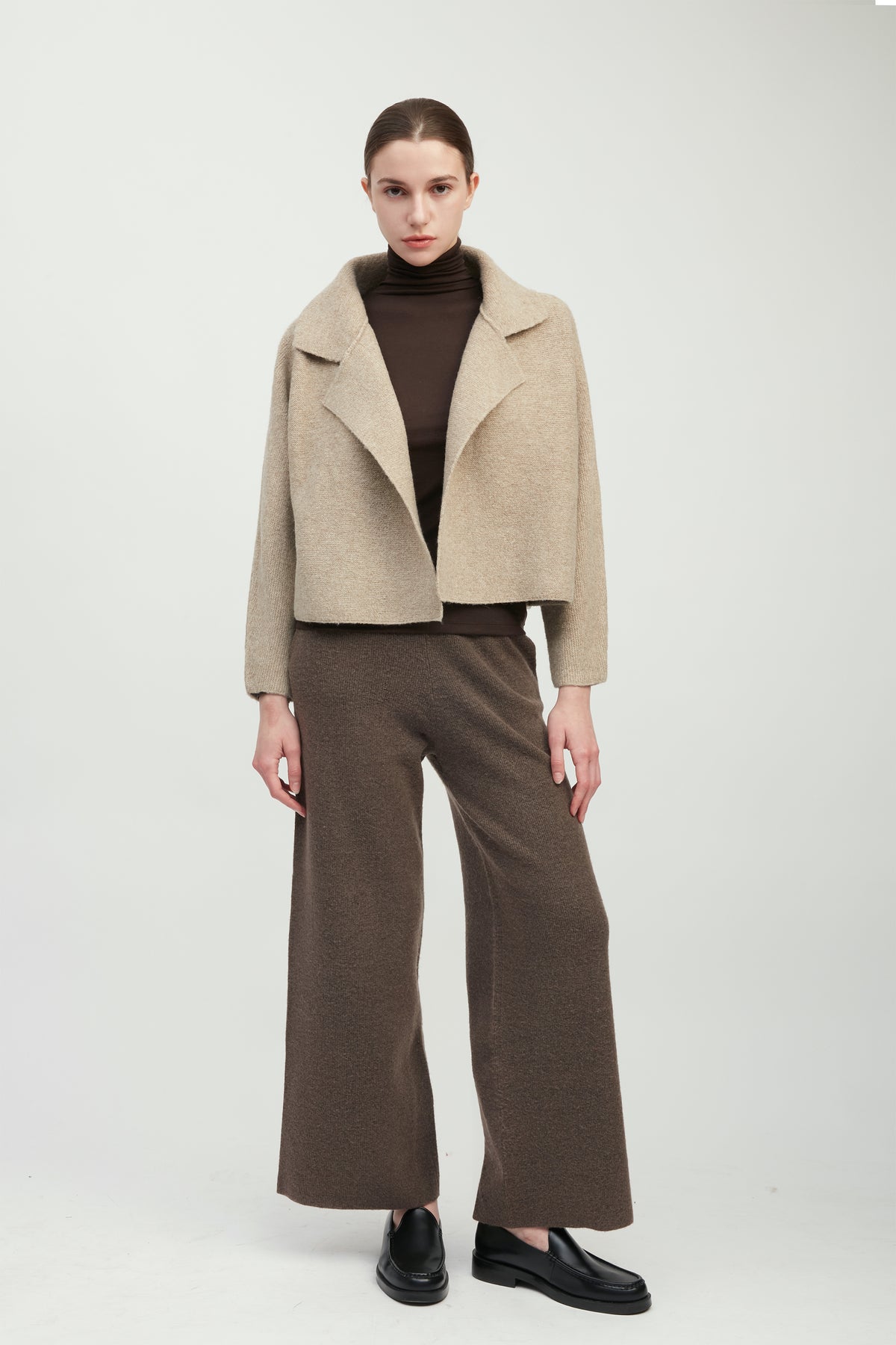 Flap Collar Crop Cardigan