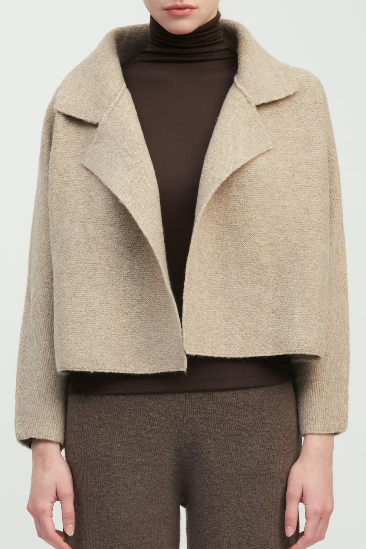 Flap Collar Crop Cardigan