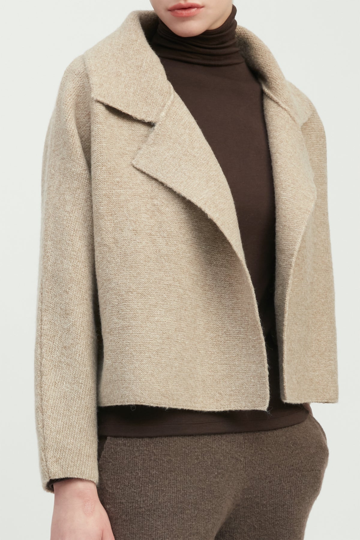 Flap Collar Crop Cardigan