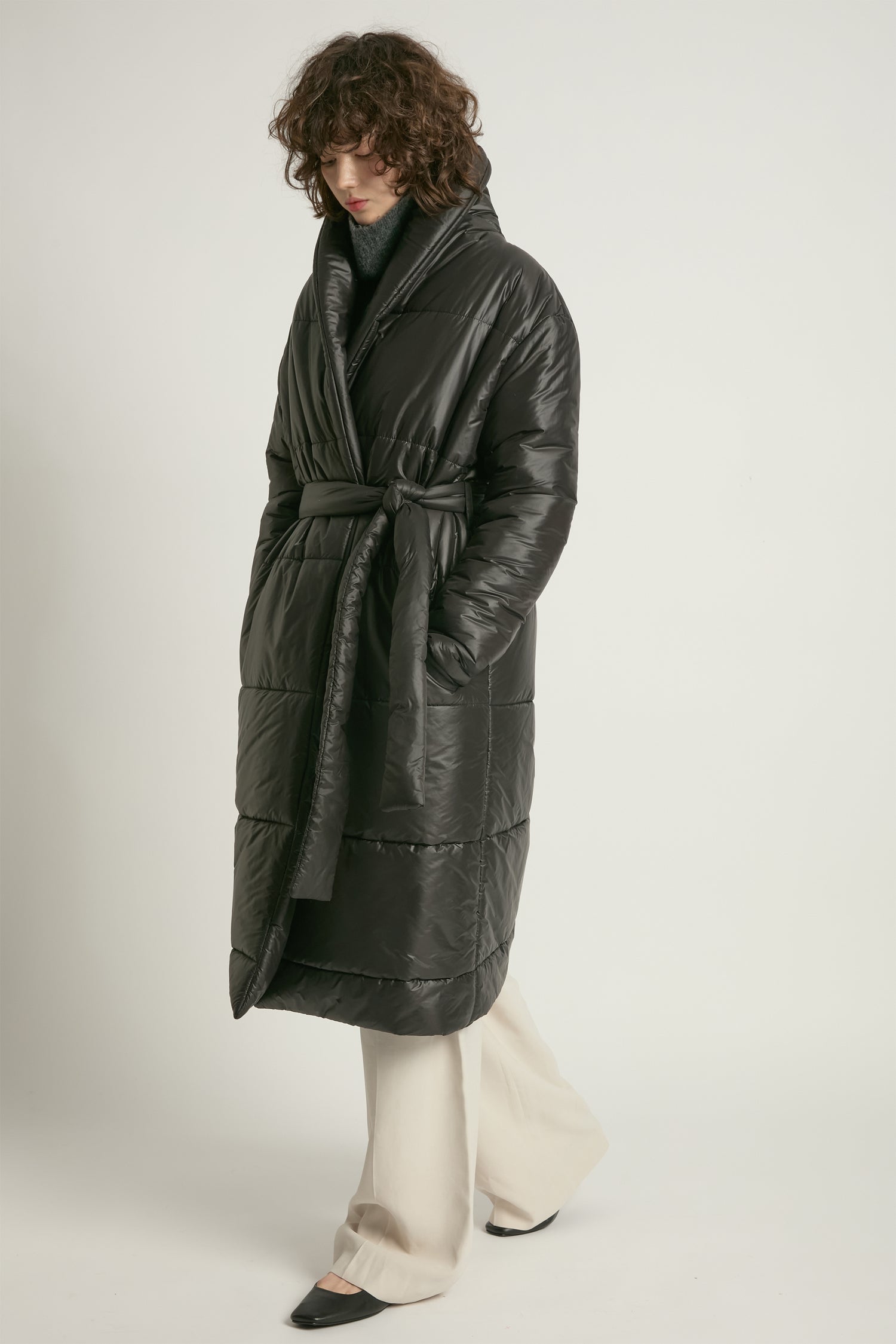 Glossy Long Puffer Coat