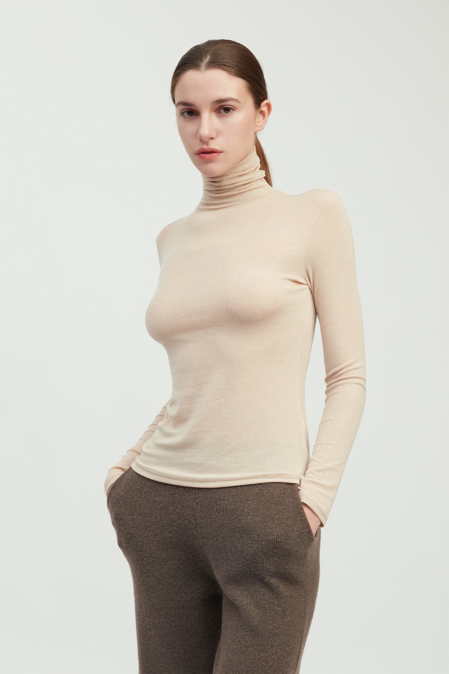 Ultra Stretch Tencel High Neck Top