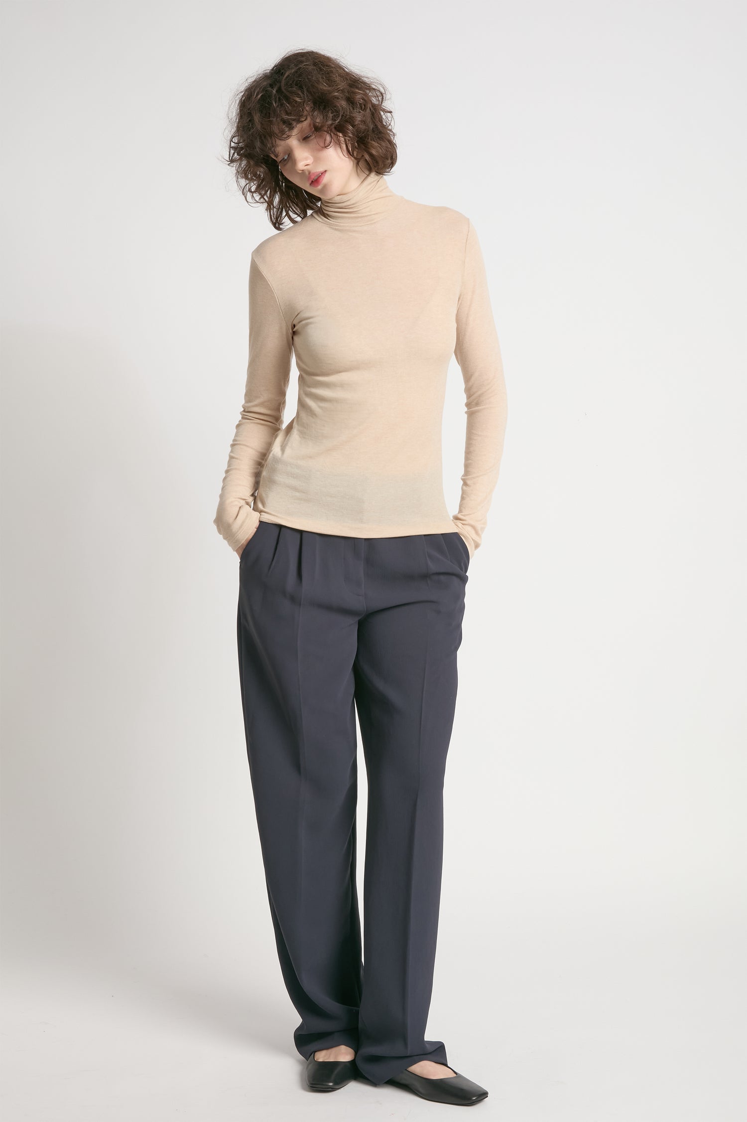 Ultra Stretch Tencel High Neck Top