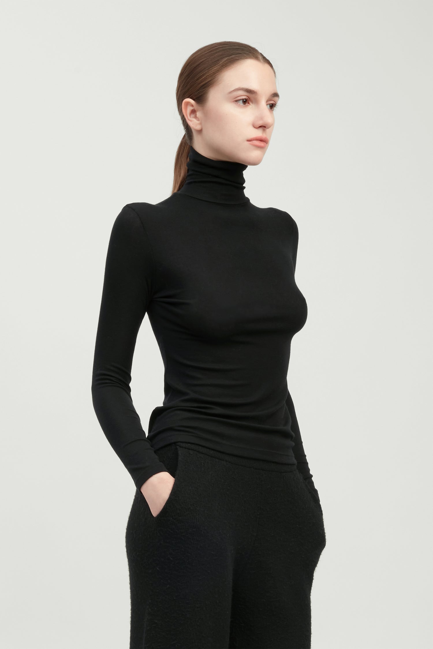 Ultra Stretch Tencel High Neck Top