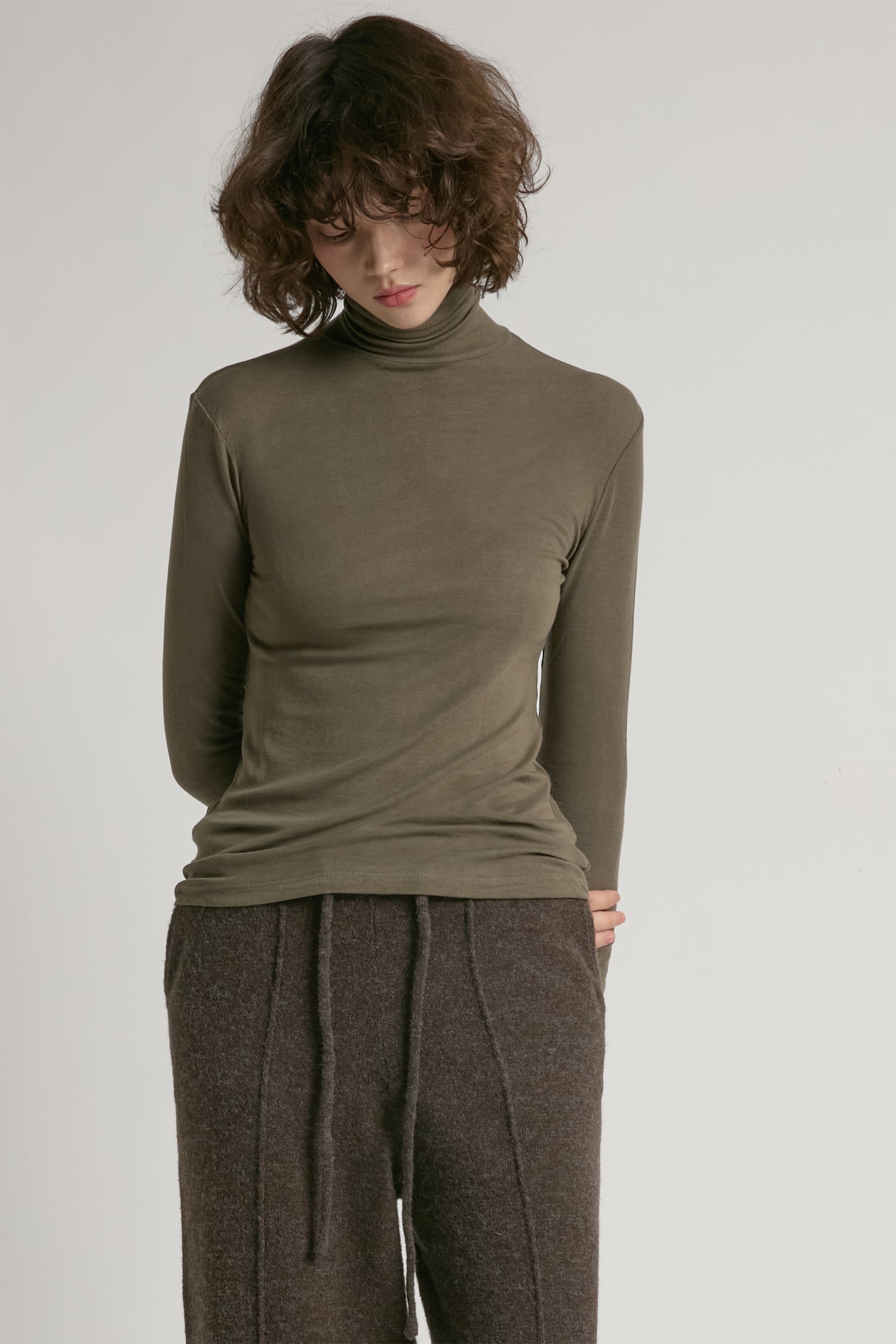 Ultra Stretch Tencel High Neck Top