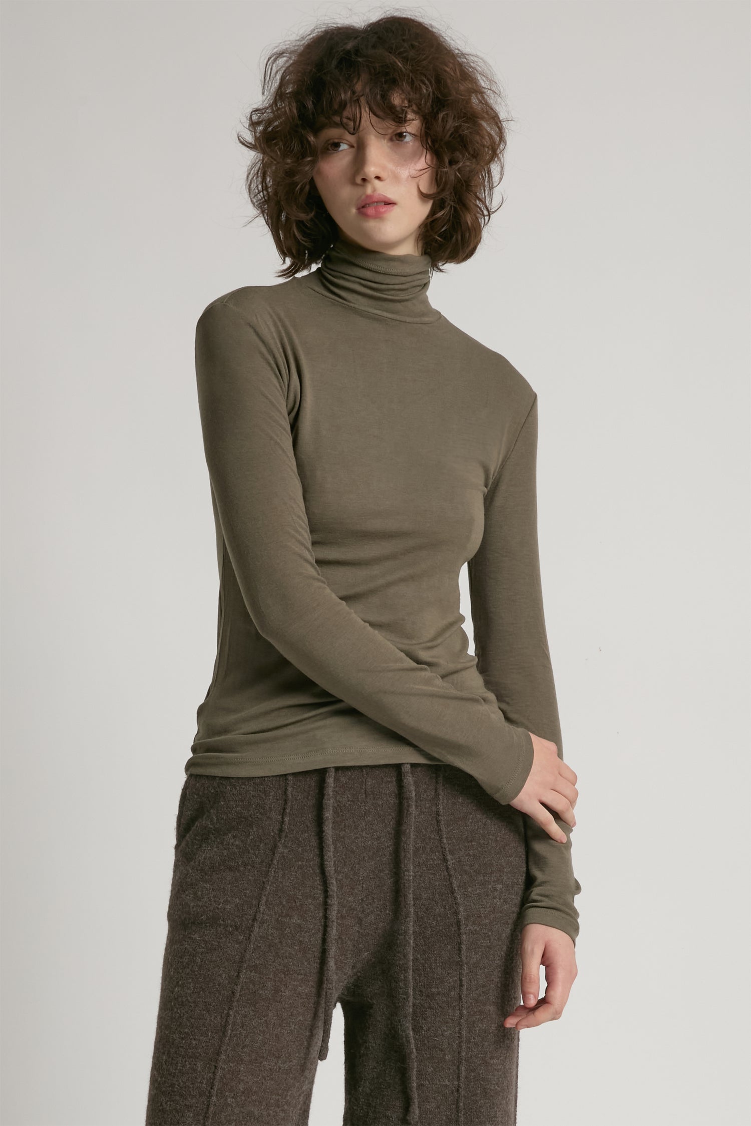 Ultra Stretch Tencel High Neck Top