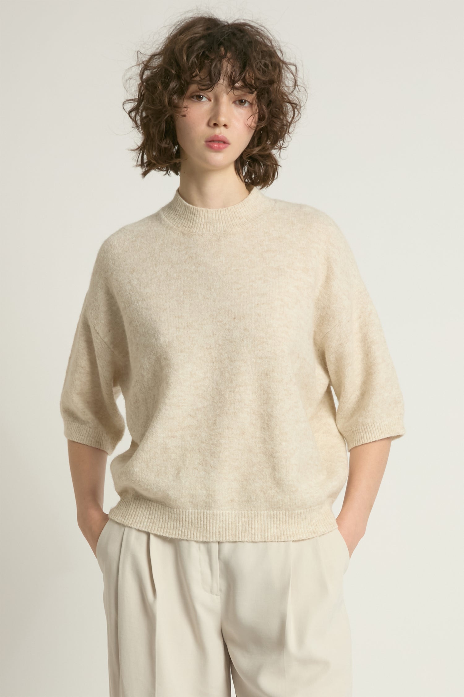 Mockneck Half Sleeve Sweater