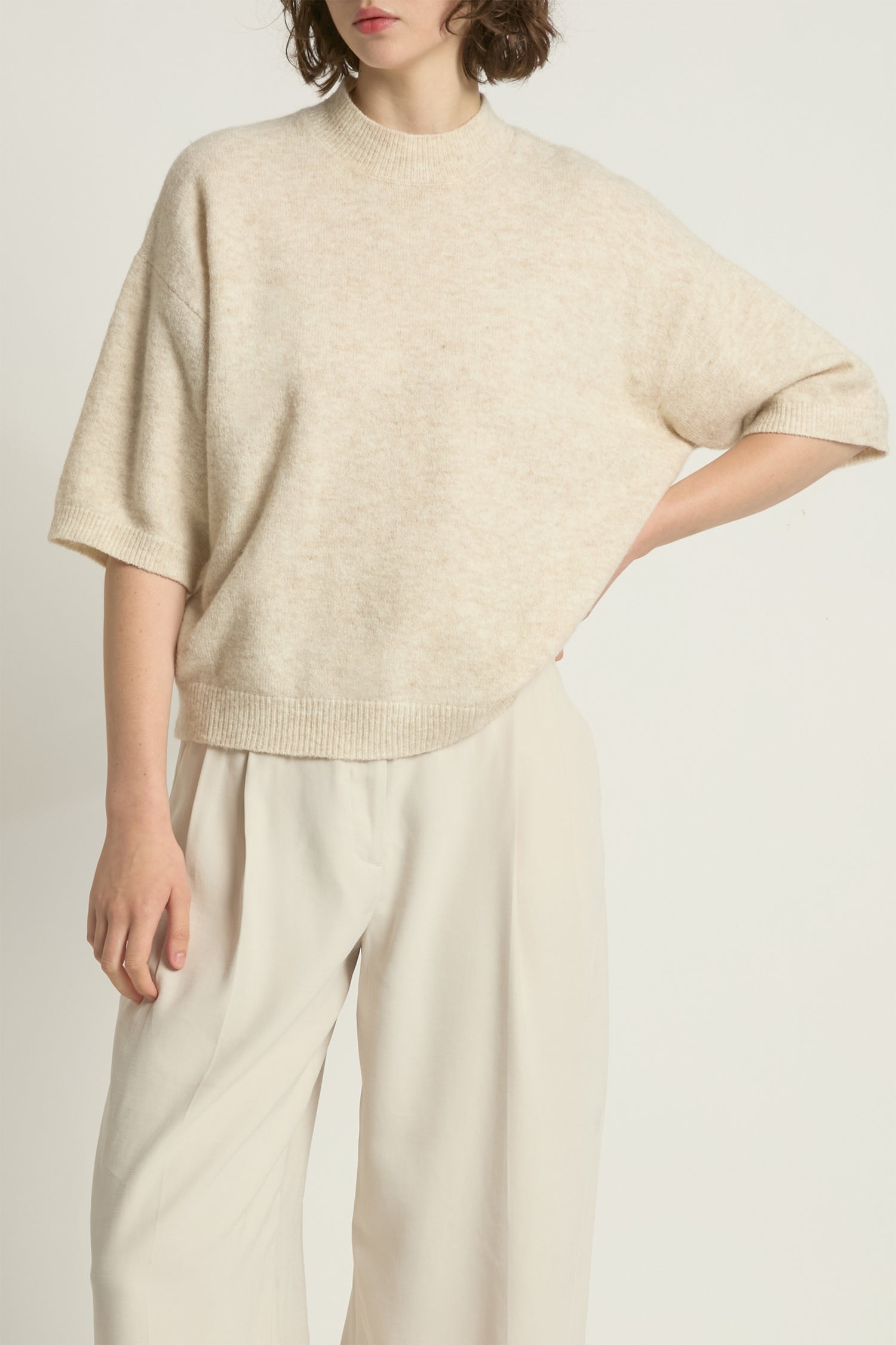Mockneck Half Sleeve Sweater