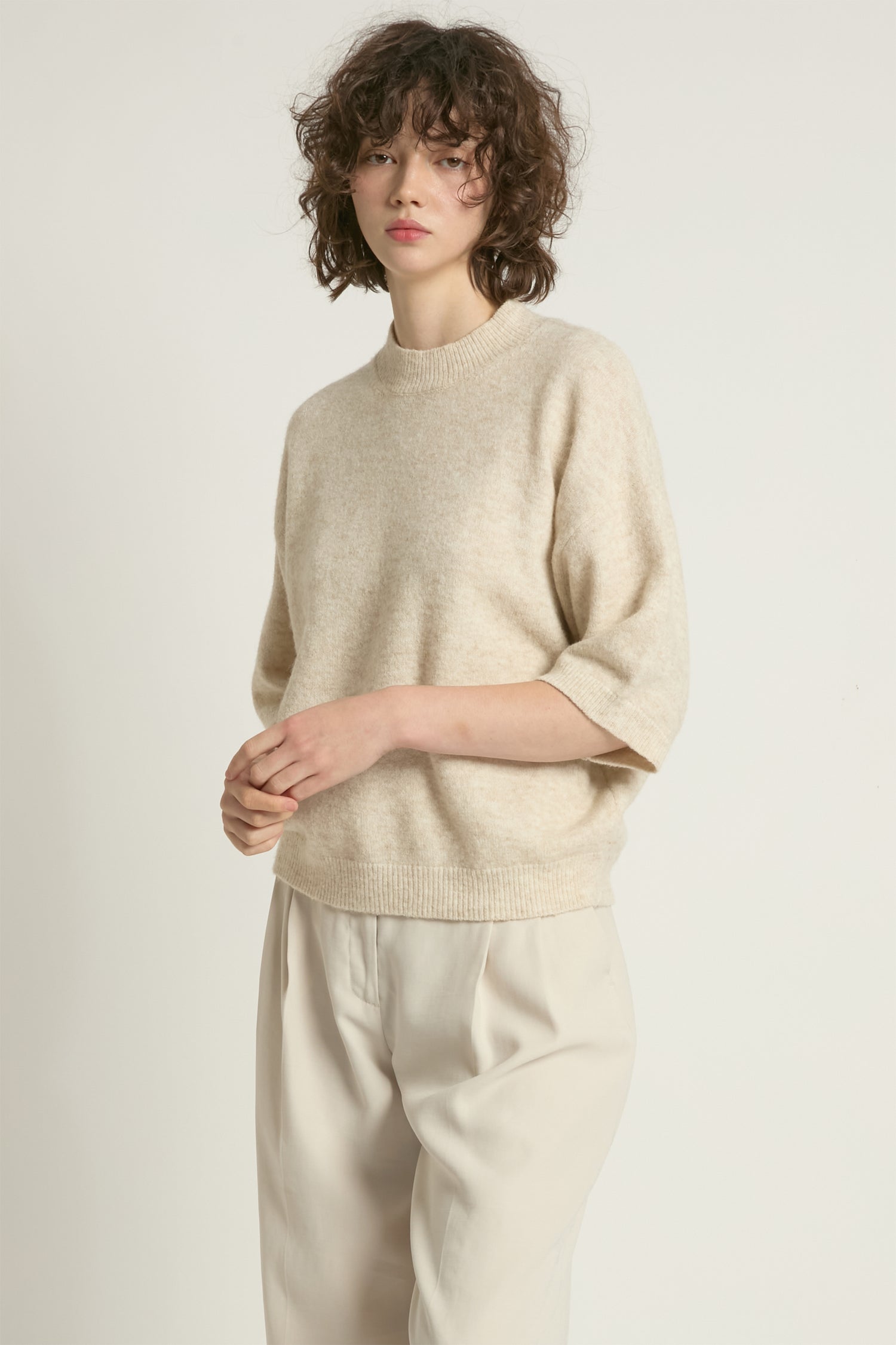 Mockneck Half Sleeve Sweater