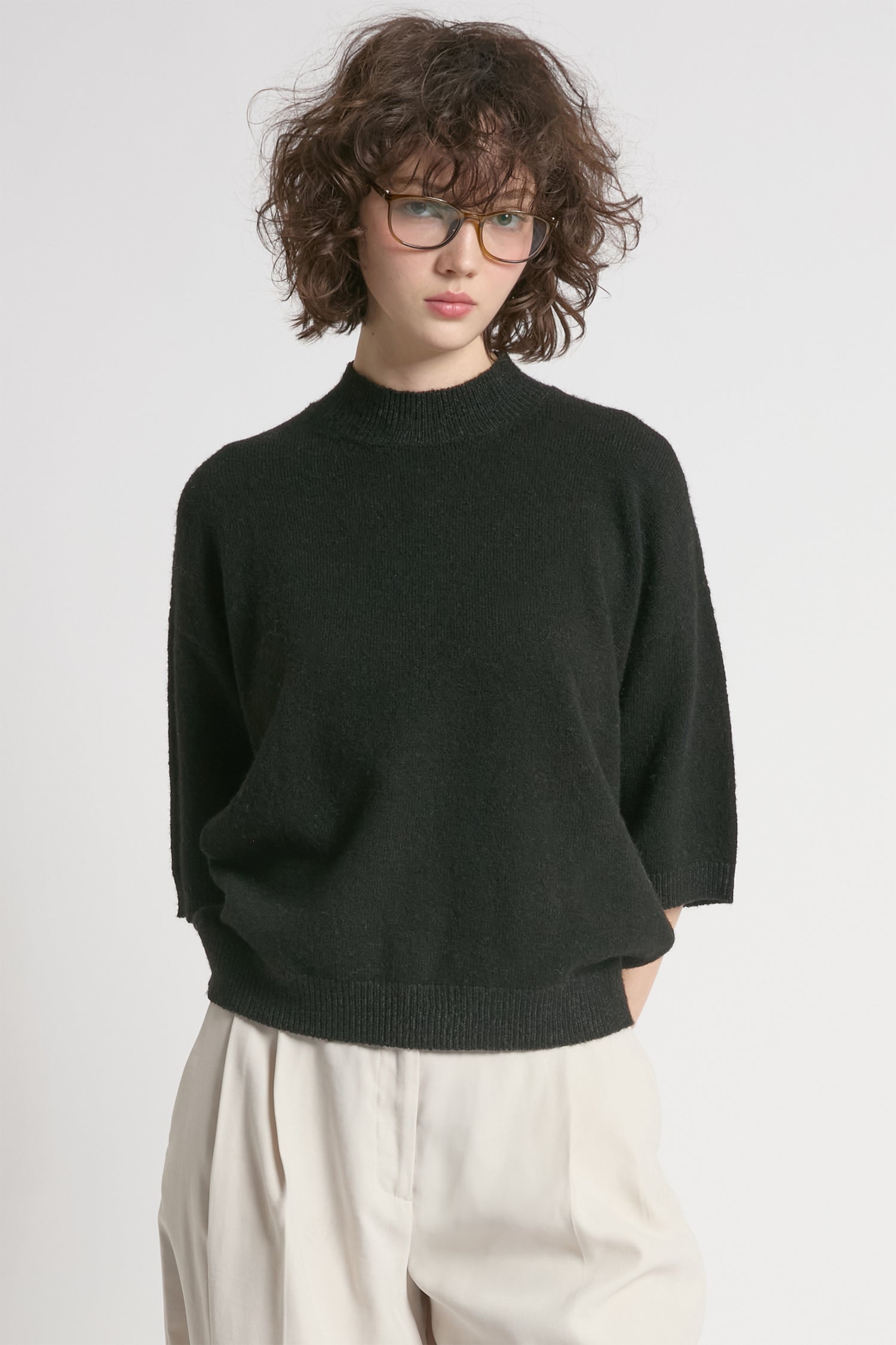 Mockneck Half Sleeve Sweater