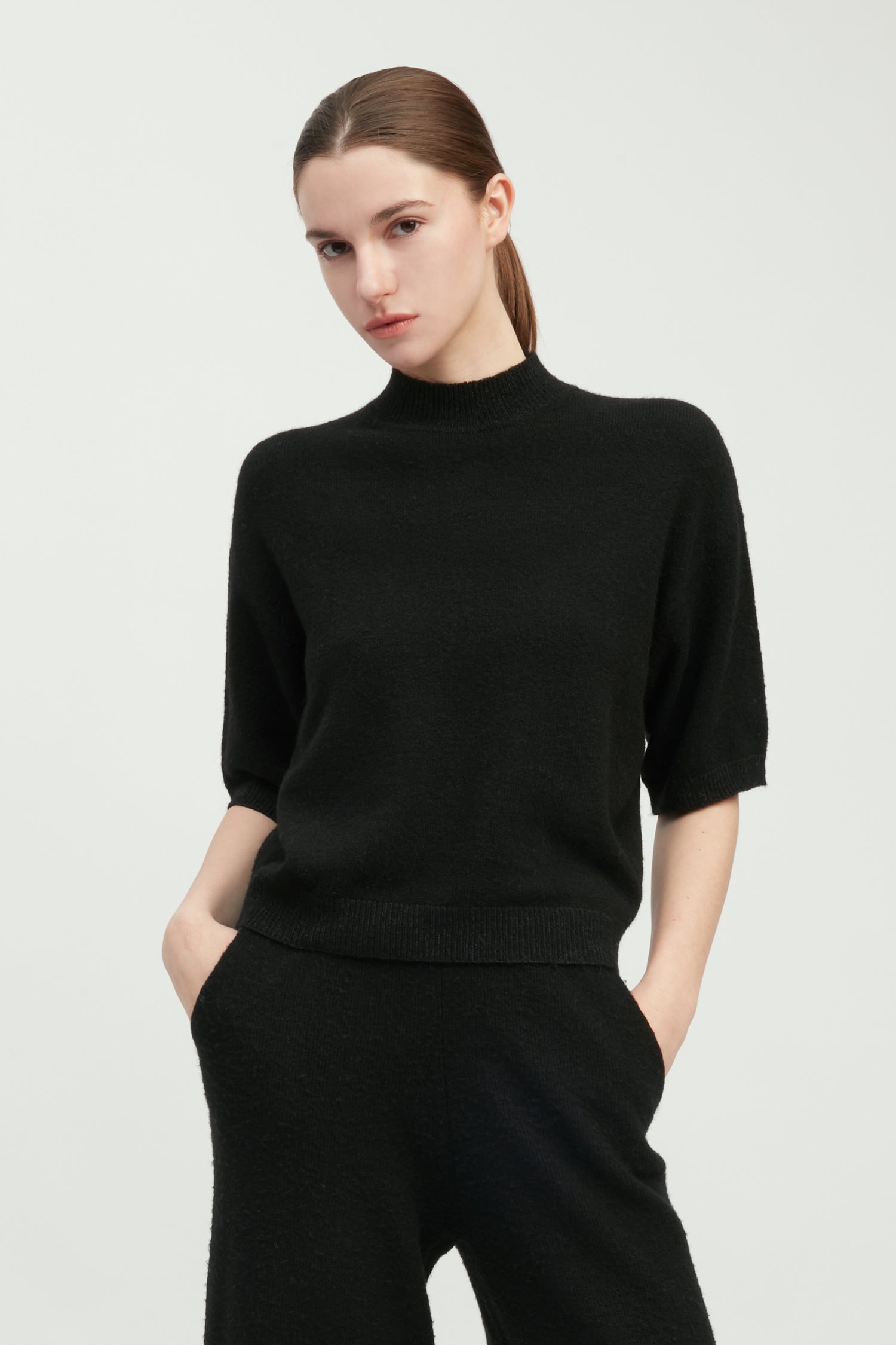 Mockneck Half Sleeve Sweater
