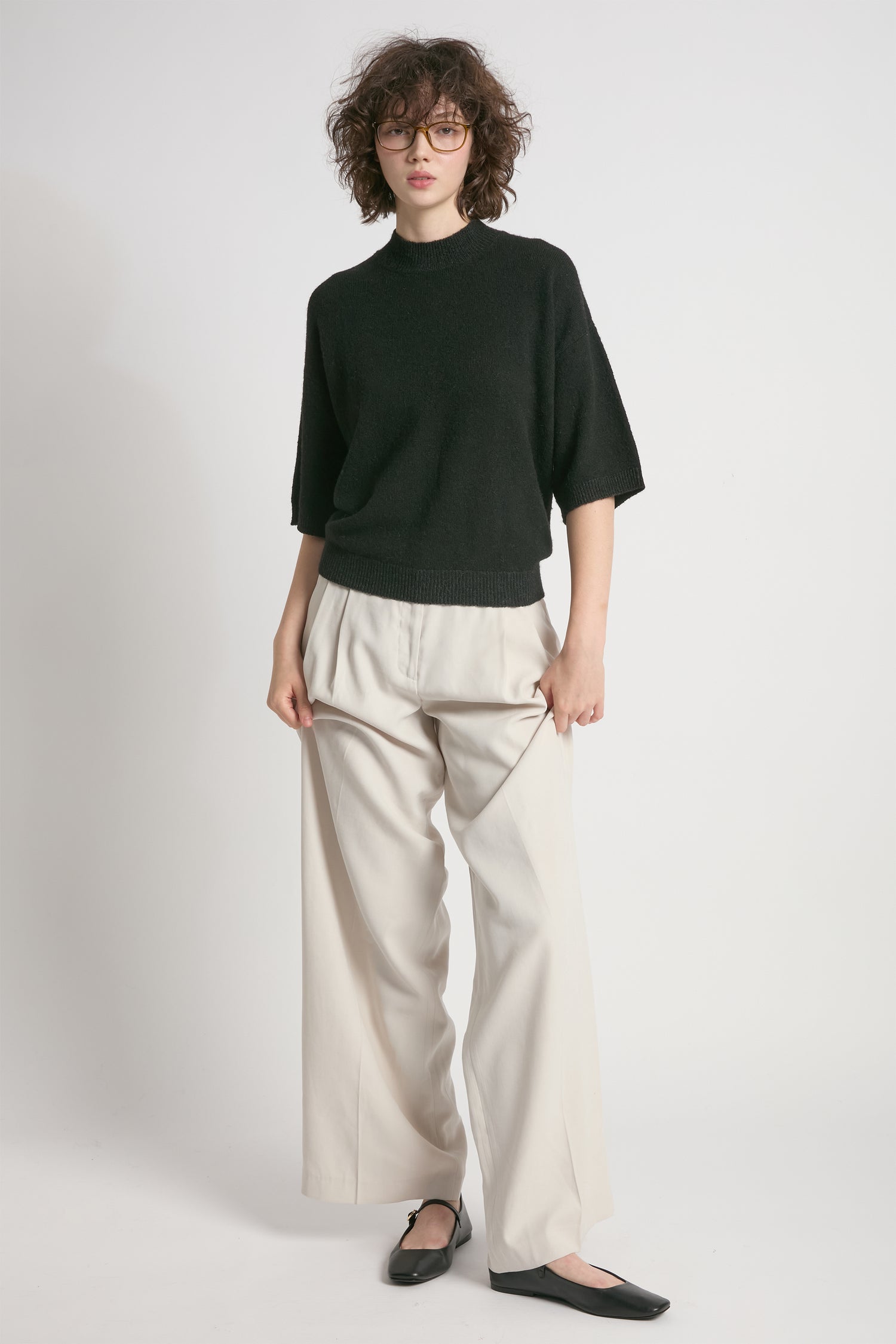 Mockneck Half Sleeve Sweater