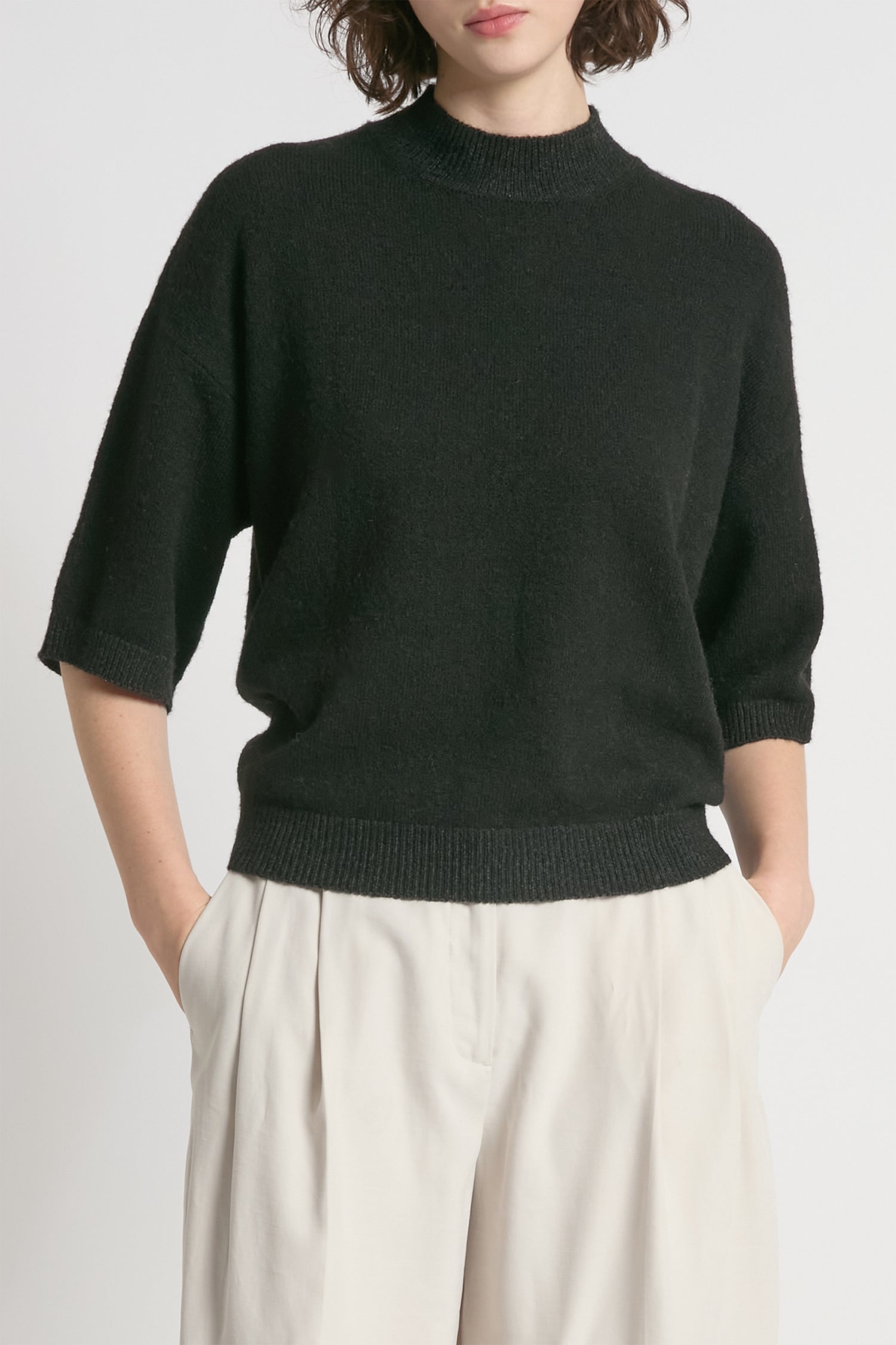 Mockneck Half Sleeve Sweater