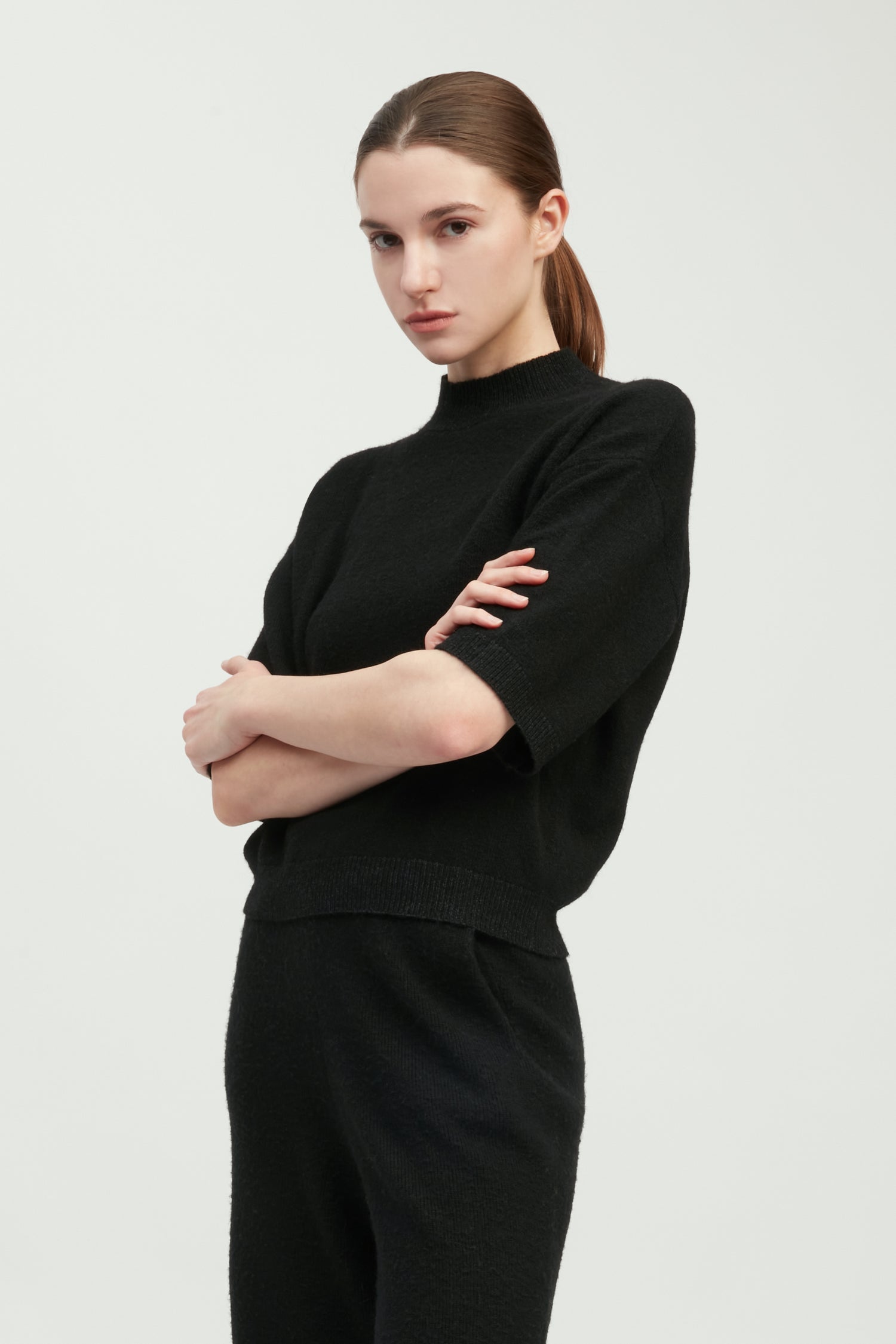 Mockneck Half Sleeve Sweater
