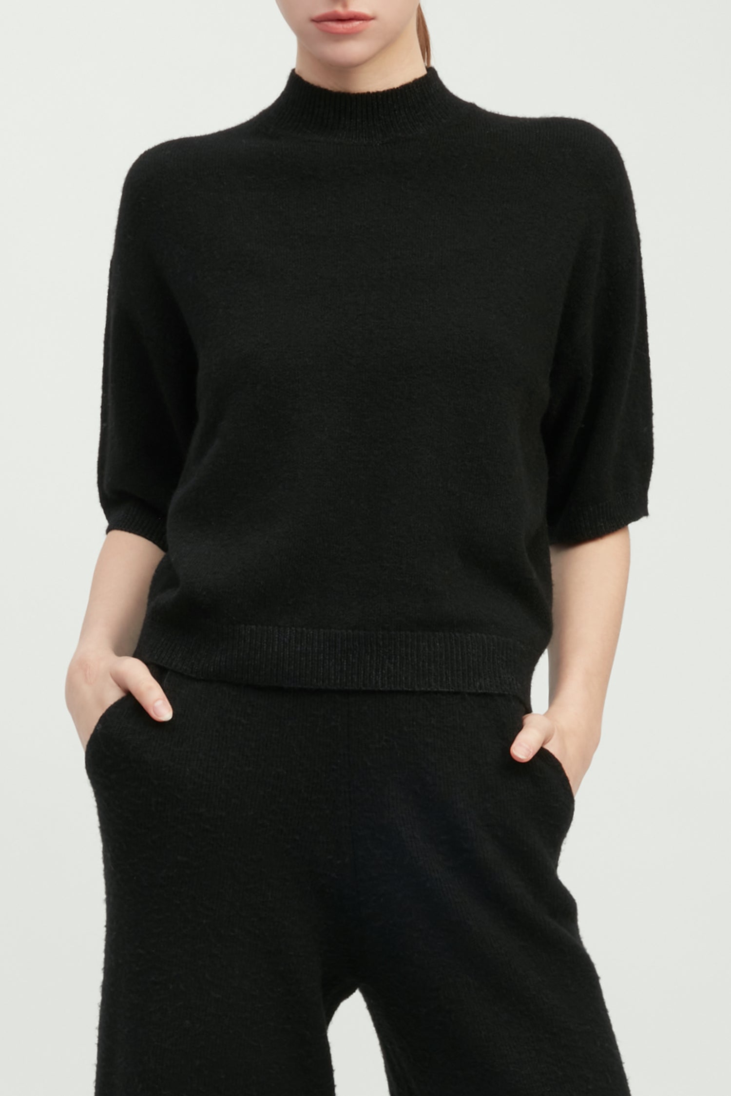 Mockneck Half Sleeve Sweater