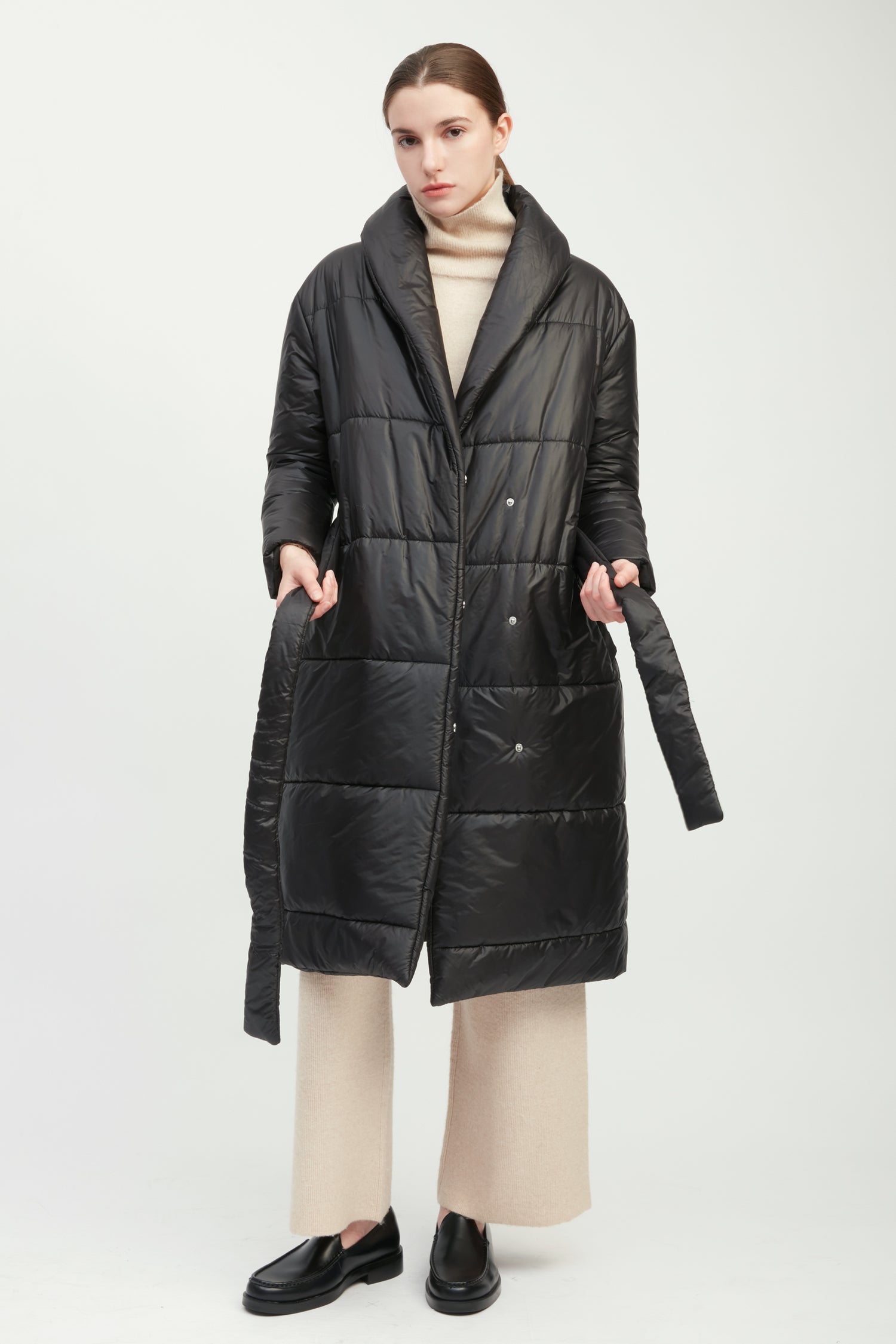 Glossy Long Puffer Coat