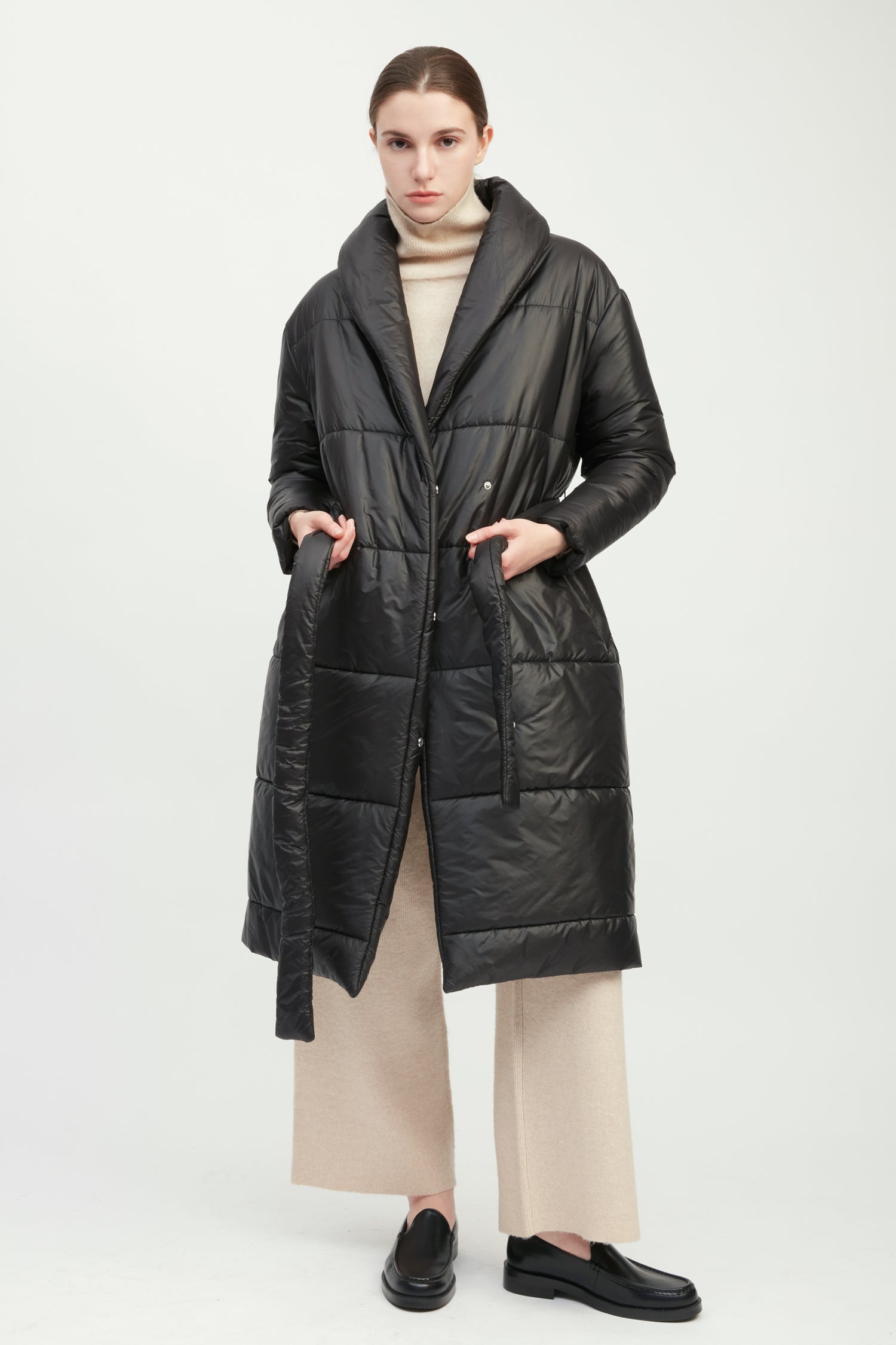 Glossy Long Puffer Coat