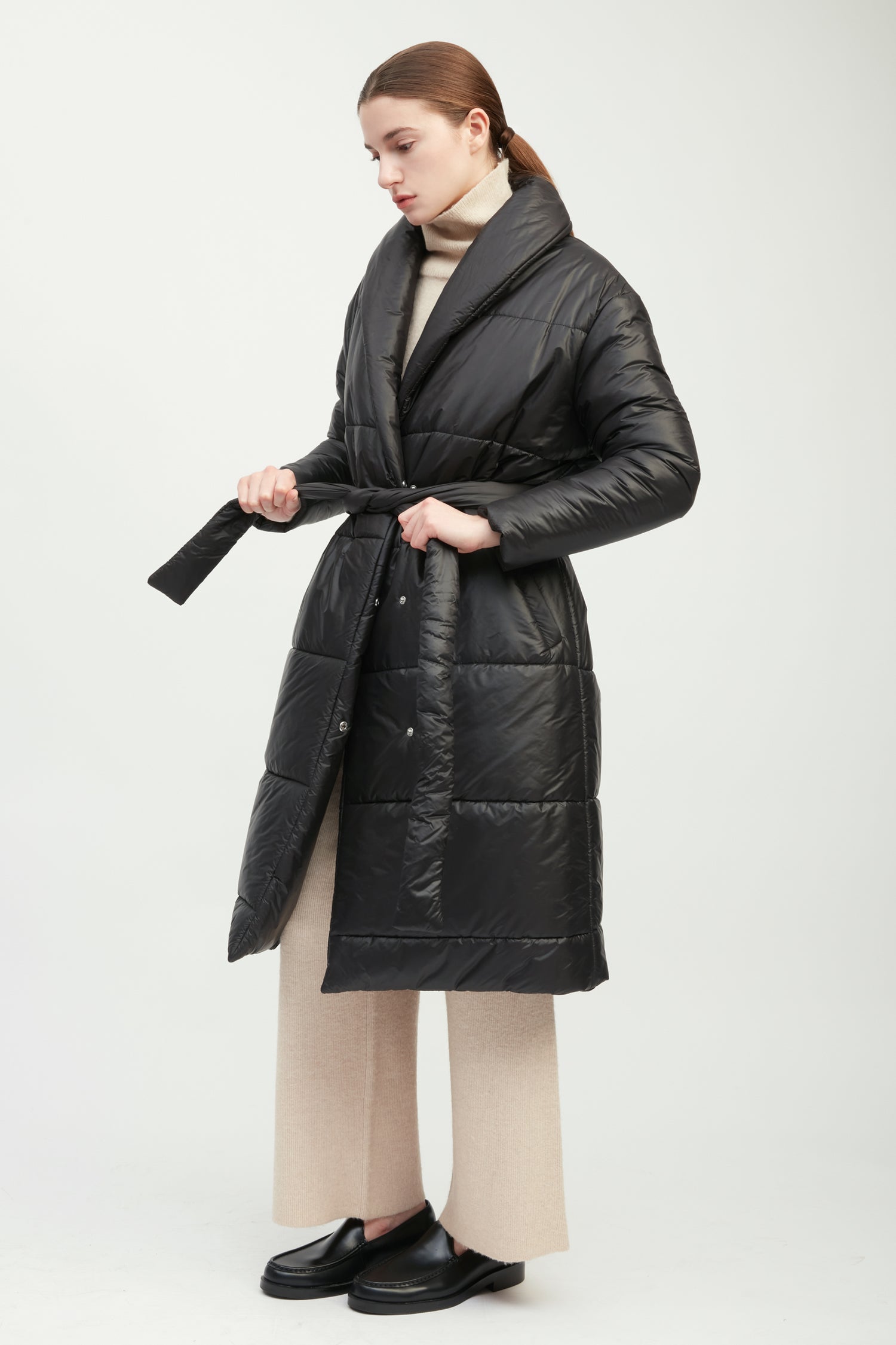 Glossy Long Puffer Coat