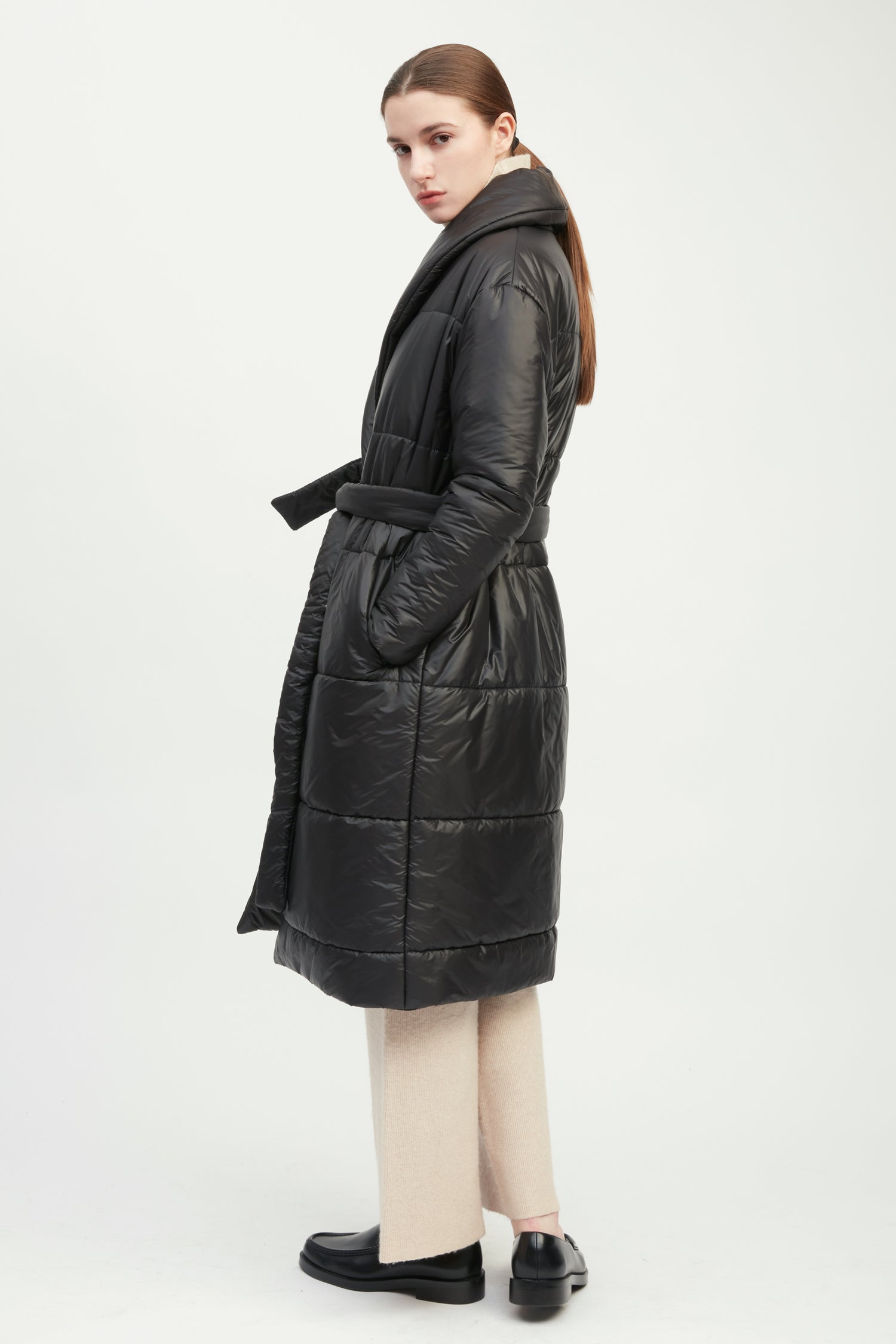 Glossy Long Puffer Coat