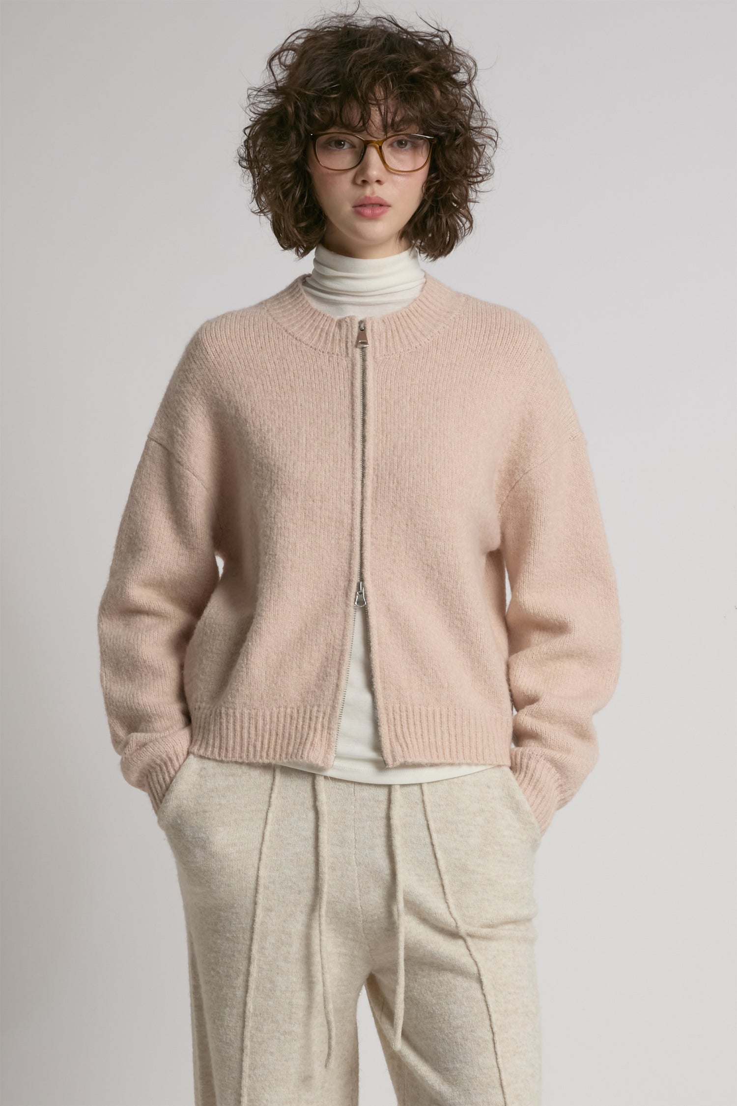 Crop Zip-up Cardigan