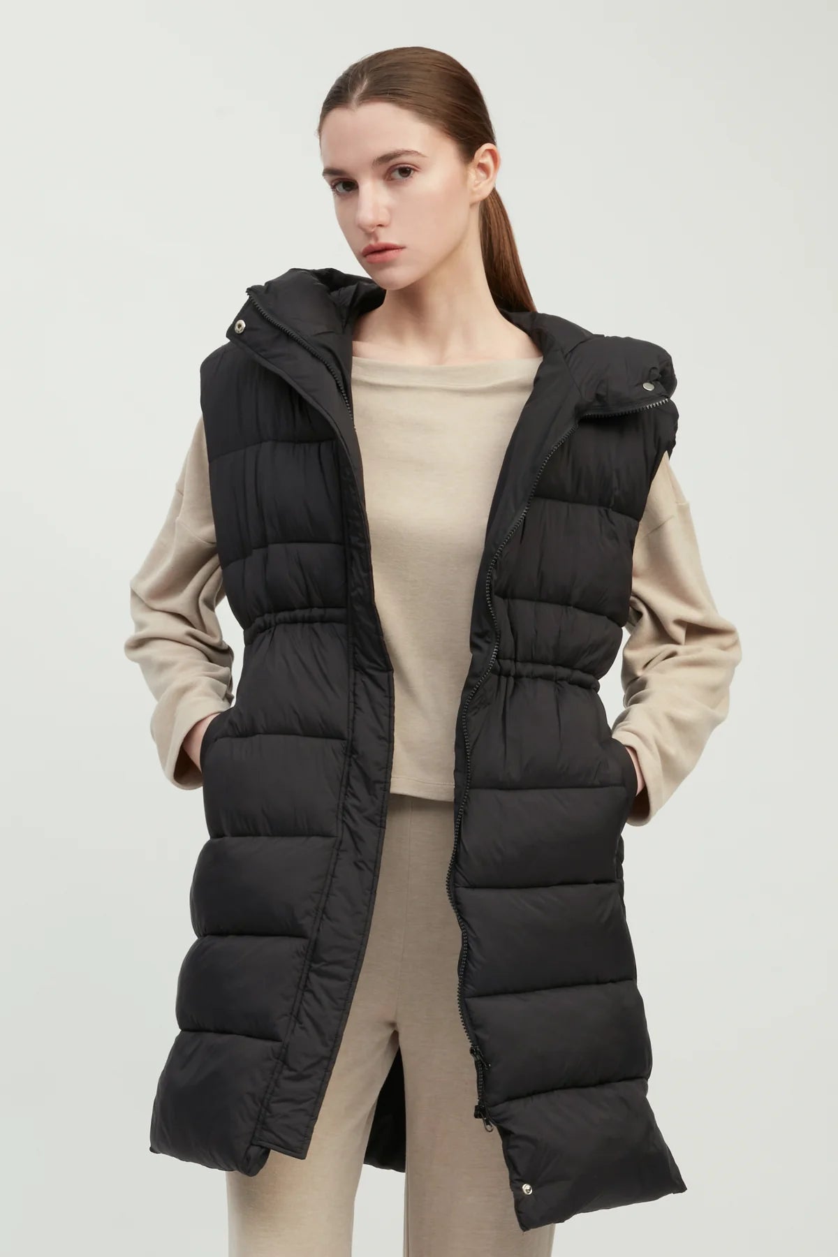 Hourglass Long Puffer Vest