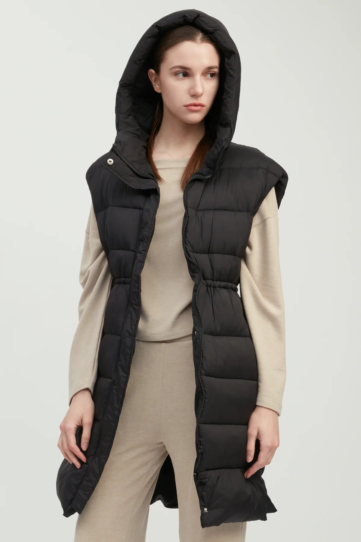 Hourglass Long Puffer Vest