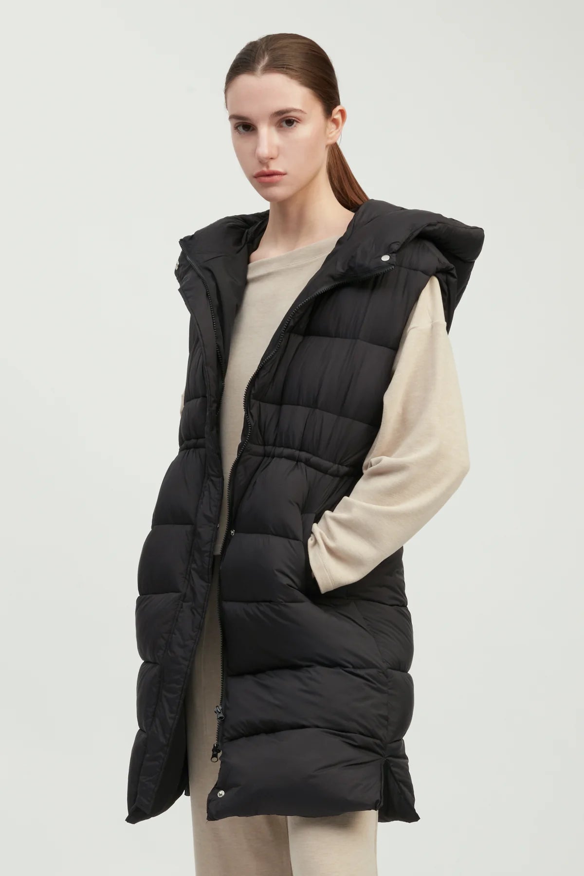 Hourglass Long Puffer Vest