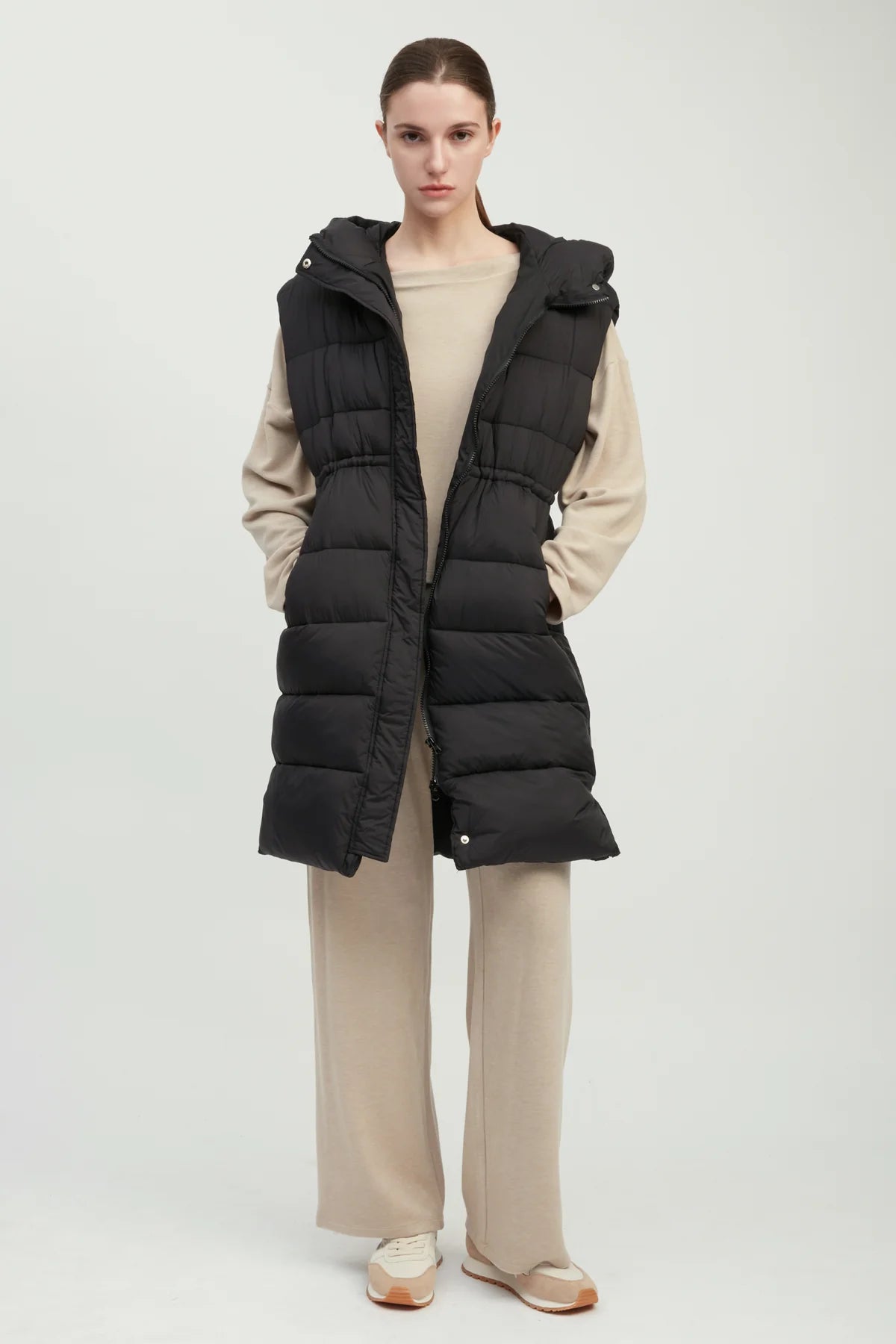 Hourglass Long Puffer Vest