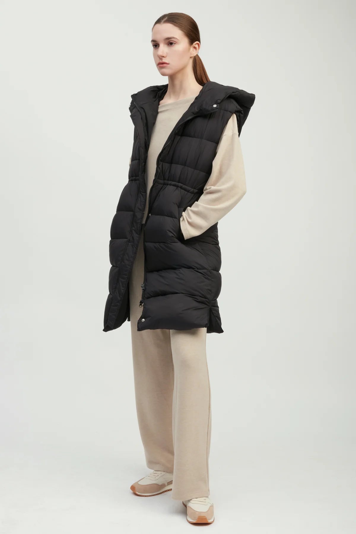 Hourglass Long Puffer Vest