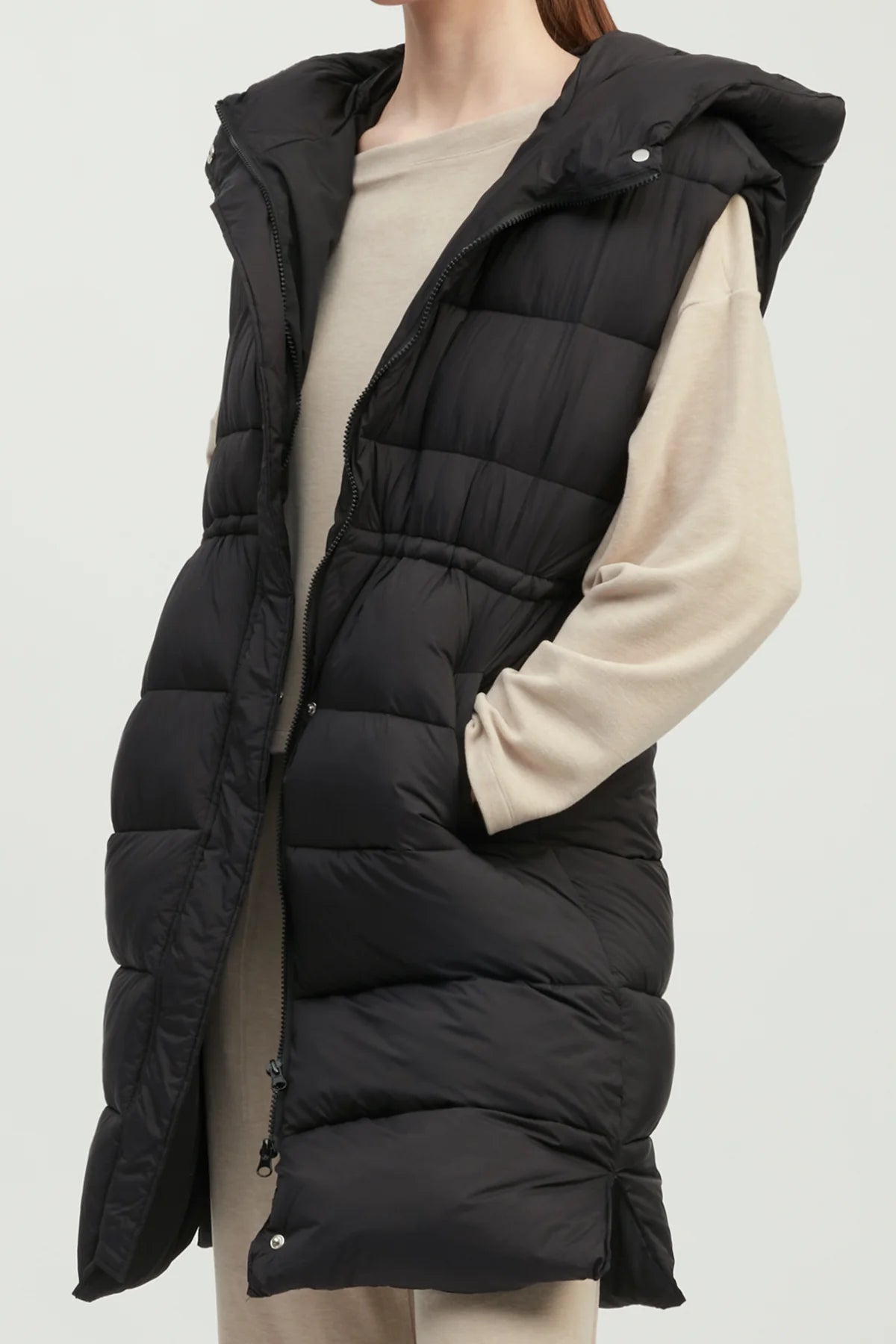 Hourglass Long Puffer Vest