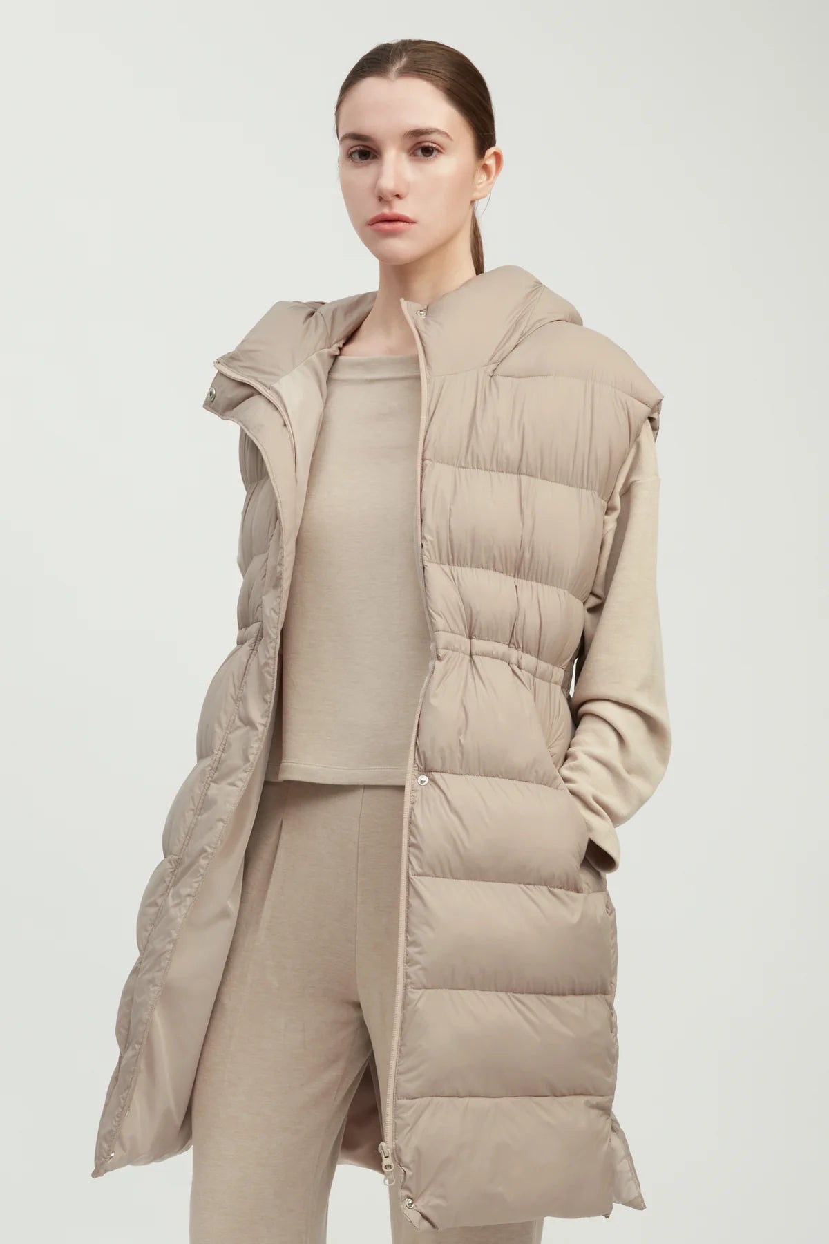 Hourglass Long Puffer Vest