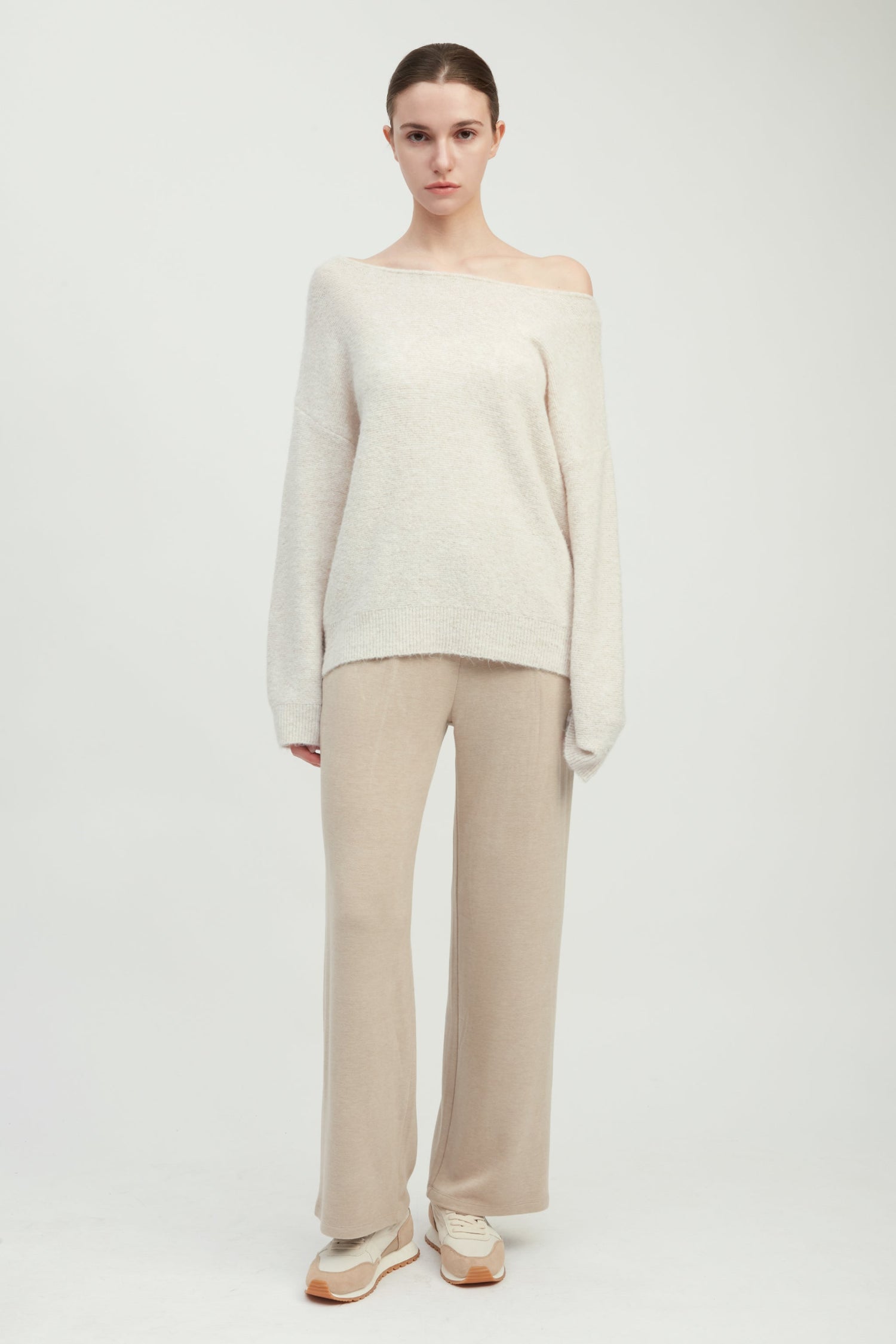 Airy Waffle Boatneck Sweater