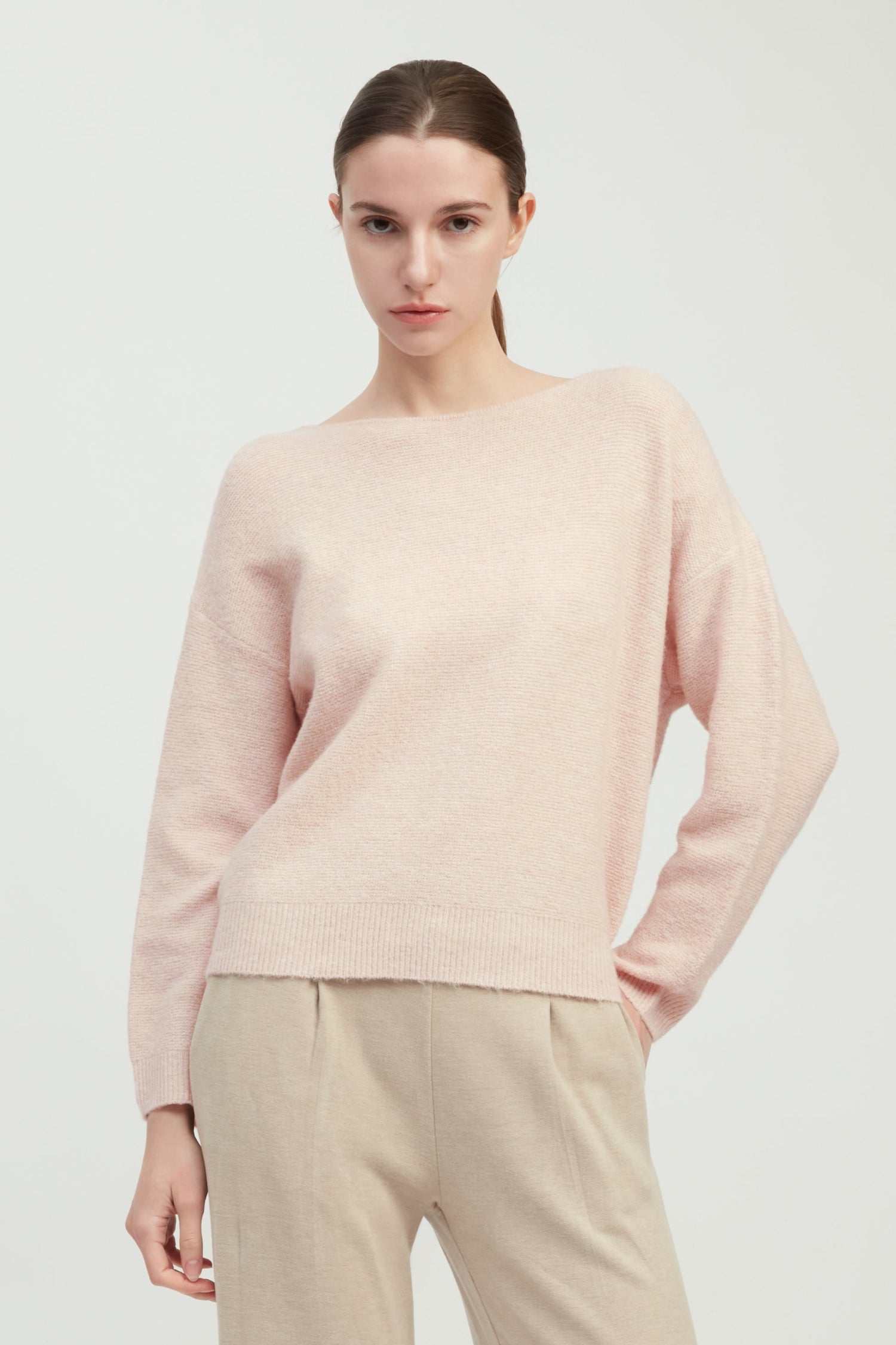 Airy Waffle Boatneck Sweater