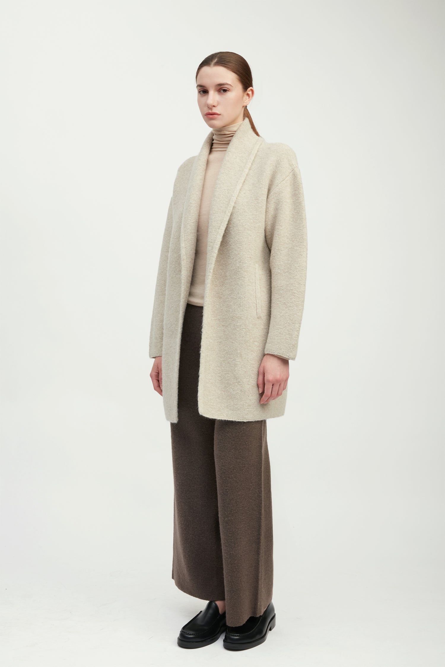Double Faced Knit Long Coat