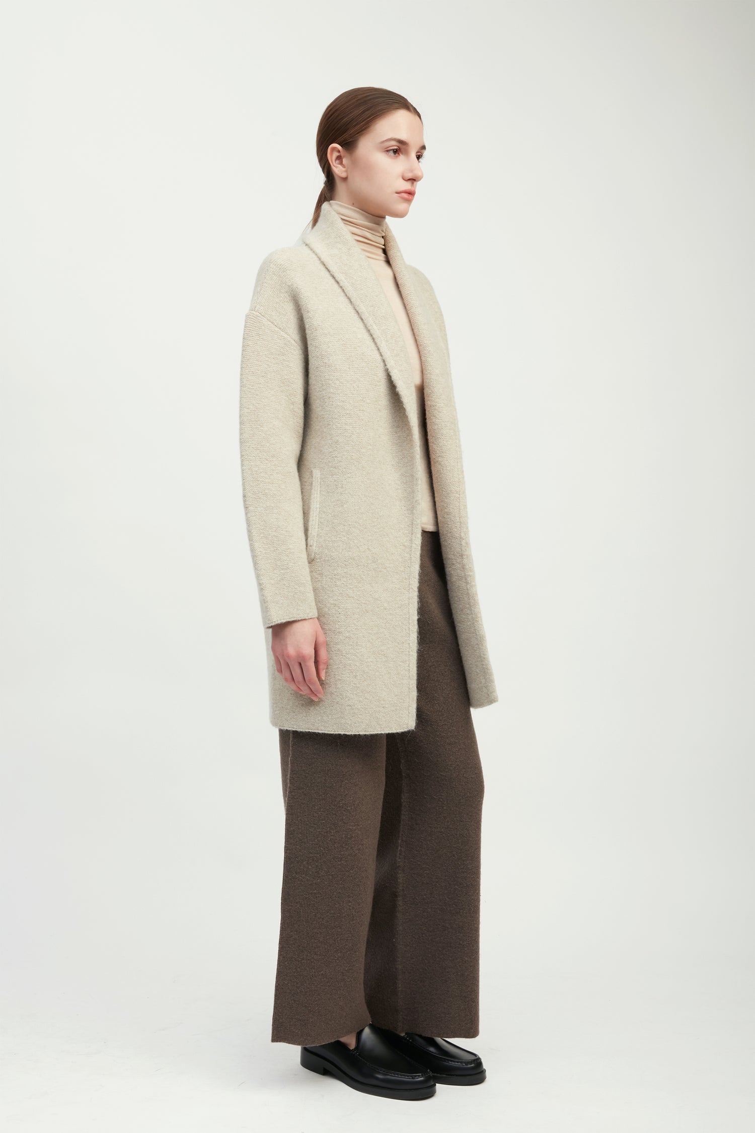 Double Faced Knit Long Coat