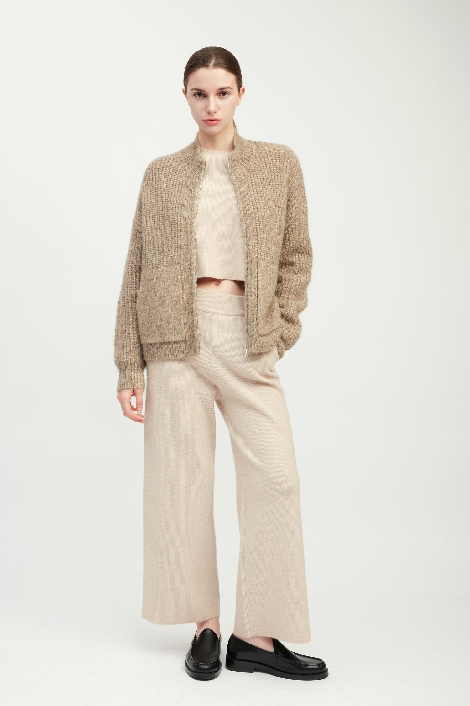 Alpaca Bomber Zip Cardigan