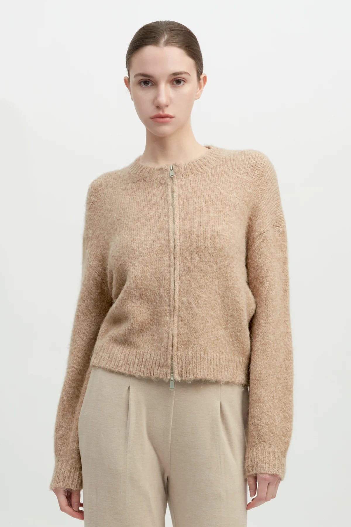 Alpaca Knit Bomber Cardigan