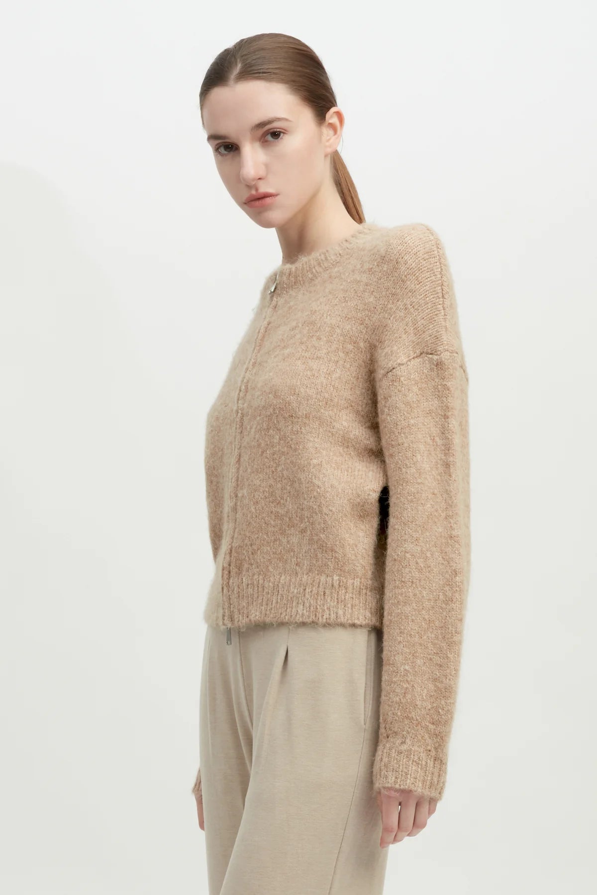 Alpaca Knit Bomber Cardigan