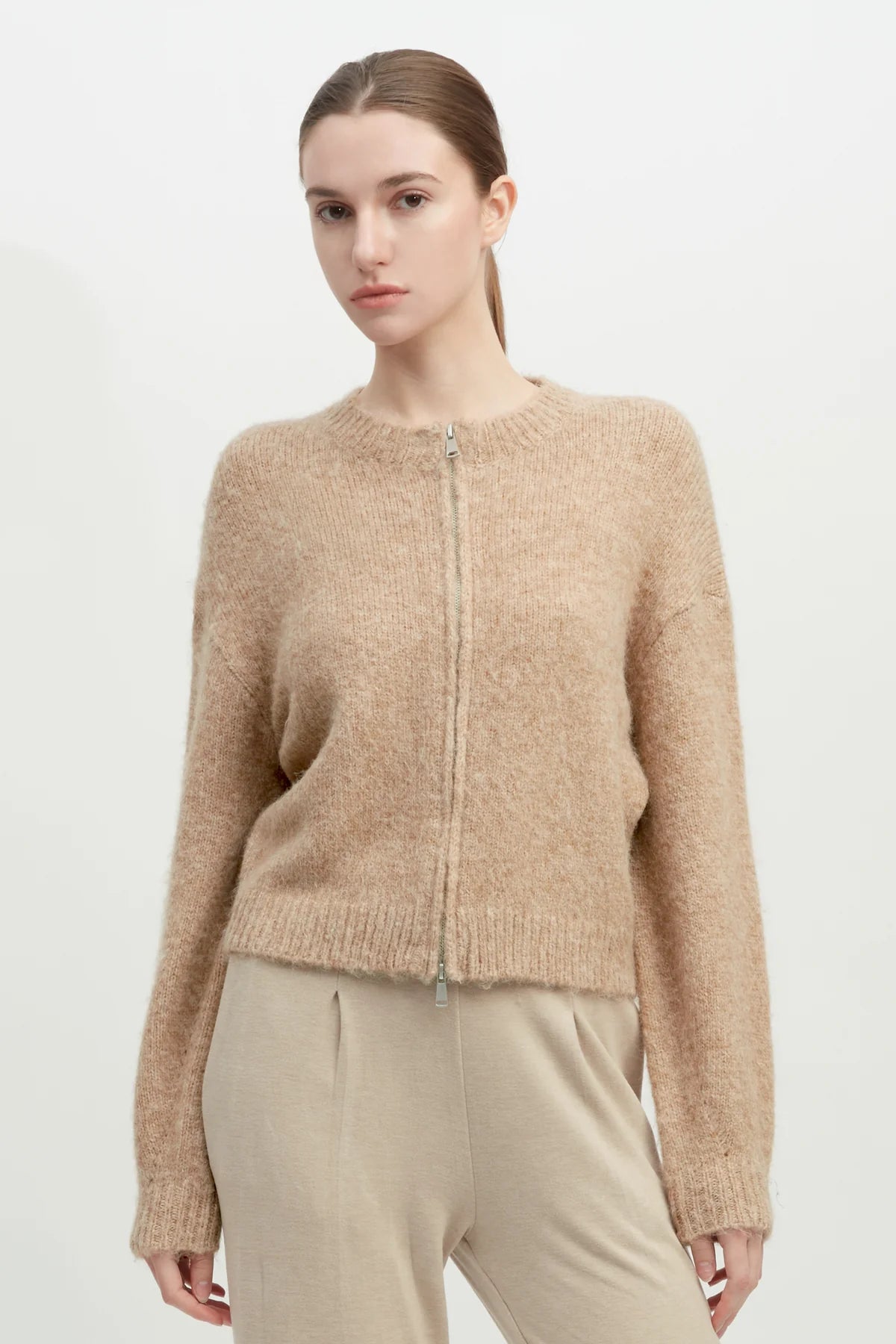 Alpaca Knit Bomber Cardigan